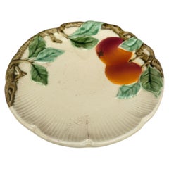 Small German Majolica Apples Plate Circa 1920