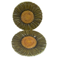 Small German Majolica Daisy Plate Circa 1900