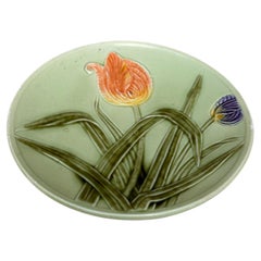 Small German Majolica Tulip Plate Circa 1900