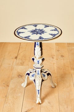 Small German porcelain pedestal table, circa 1950, Germany.