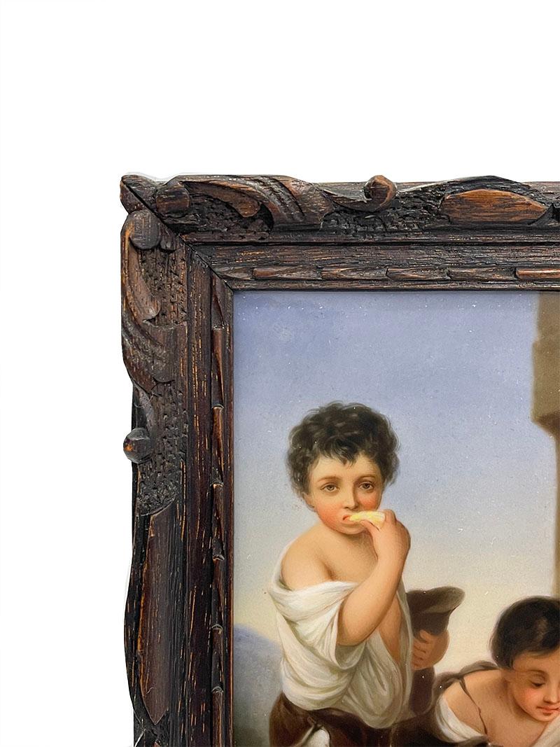 Small German Porcelain Plaque after a 17th C. Painting of Murillo For Sale 1