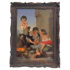 Pequeña placa de porcelana alemana según una pintura de Murillo del siglo XVII