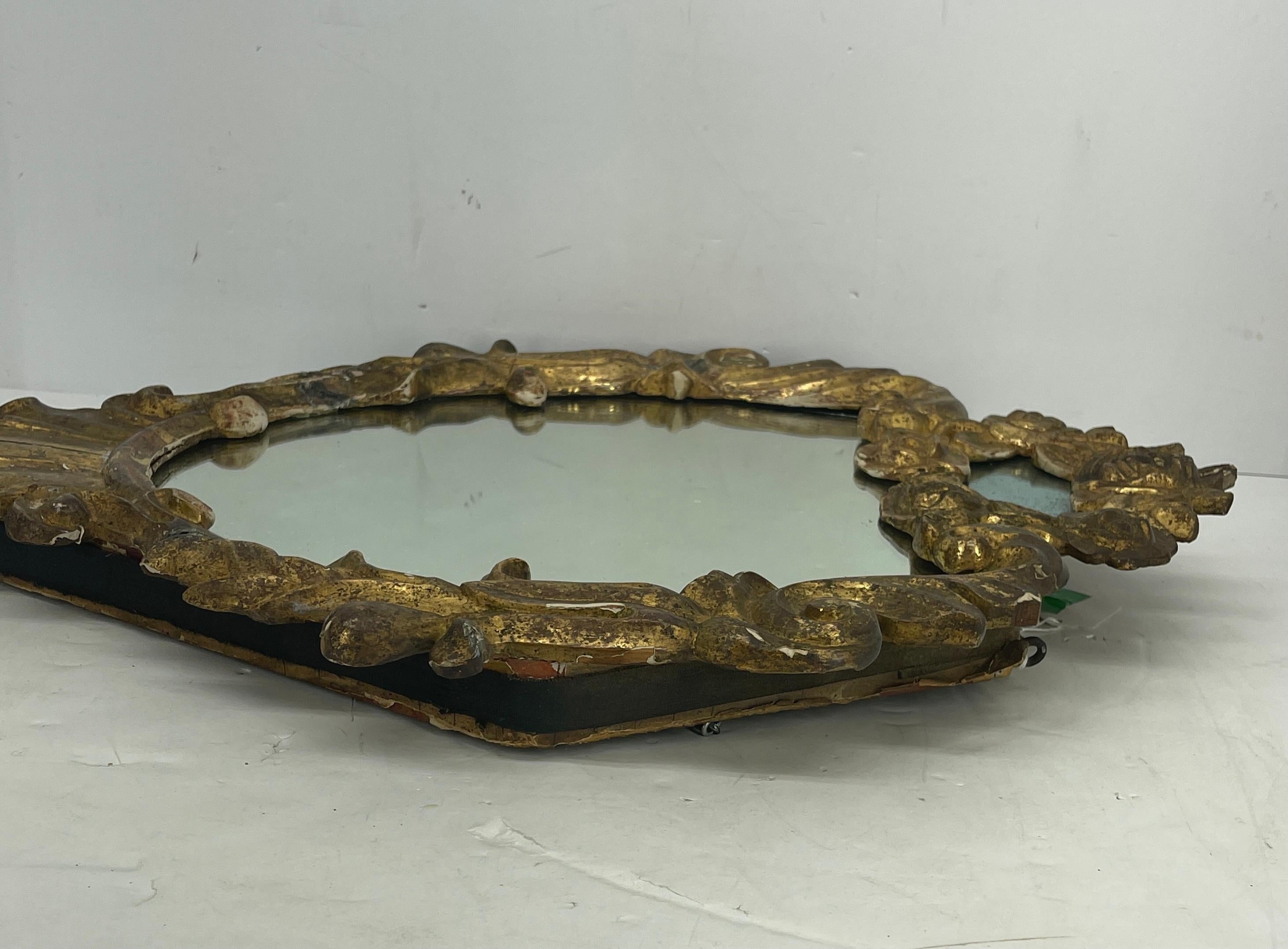 Small Gilded 19th Century Italian Wall Mirror 8