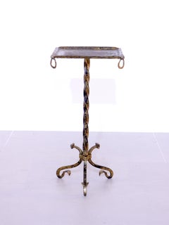 Small Gilded Iron Spanish Martini Table, 1950s