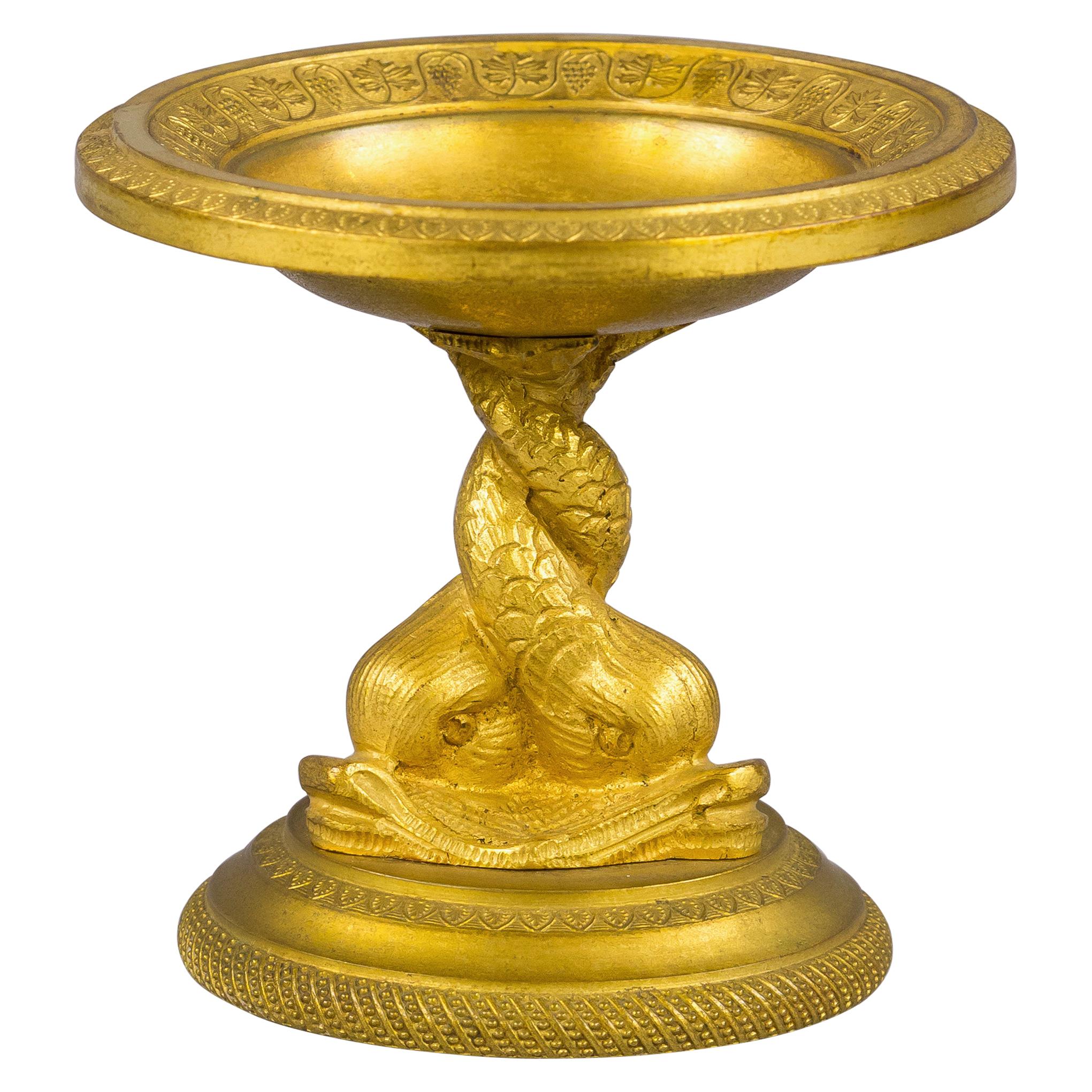 Petite compote en bronze doré:: française:: vers 1860
