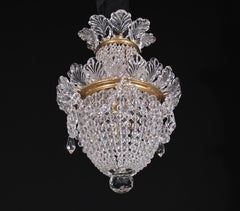 Small Gilt Bronze & Crystal Chandelier
