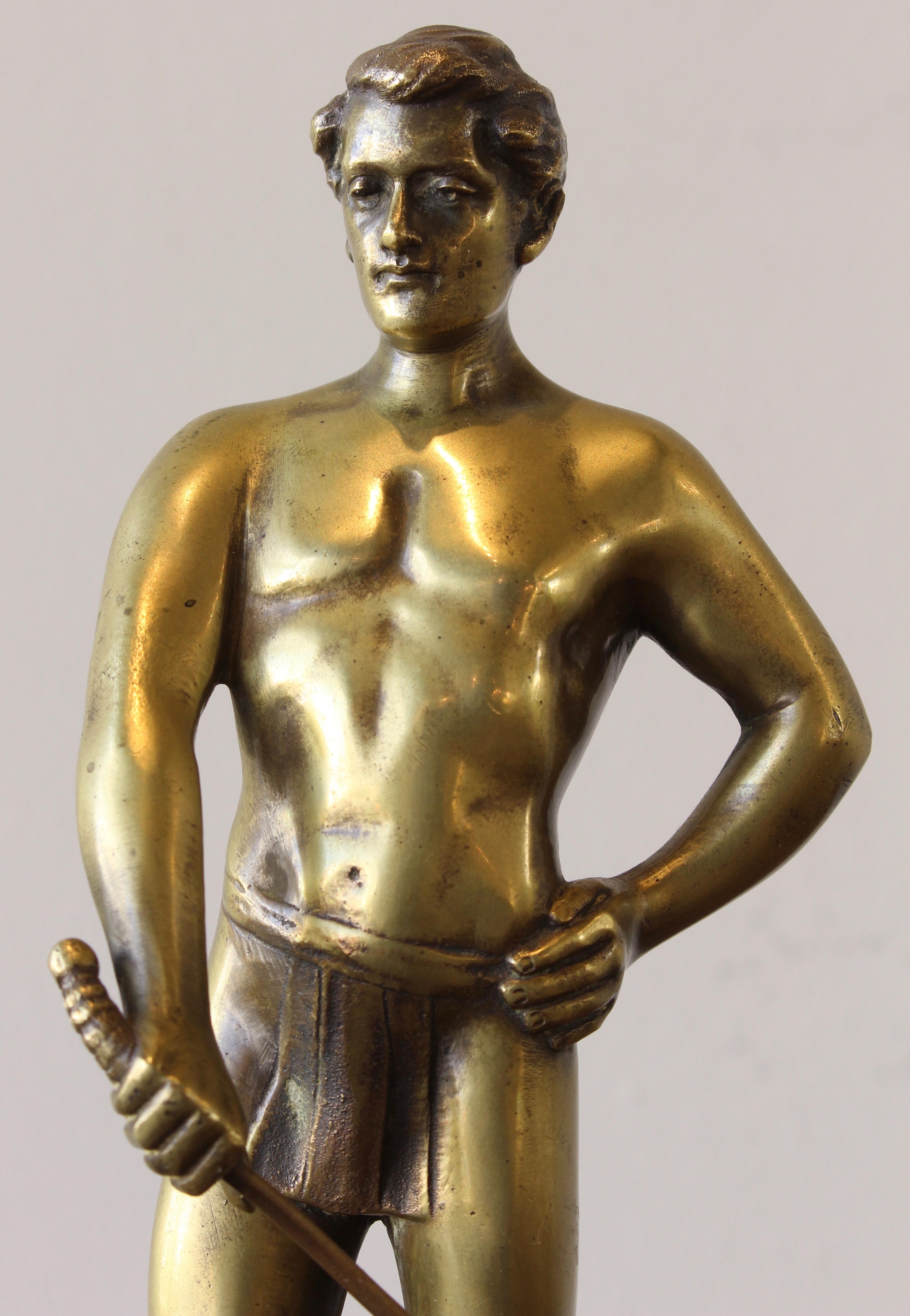 Small Gilt Bronze Sculpture of a Fencer 2