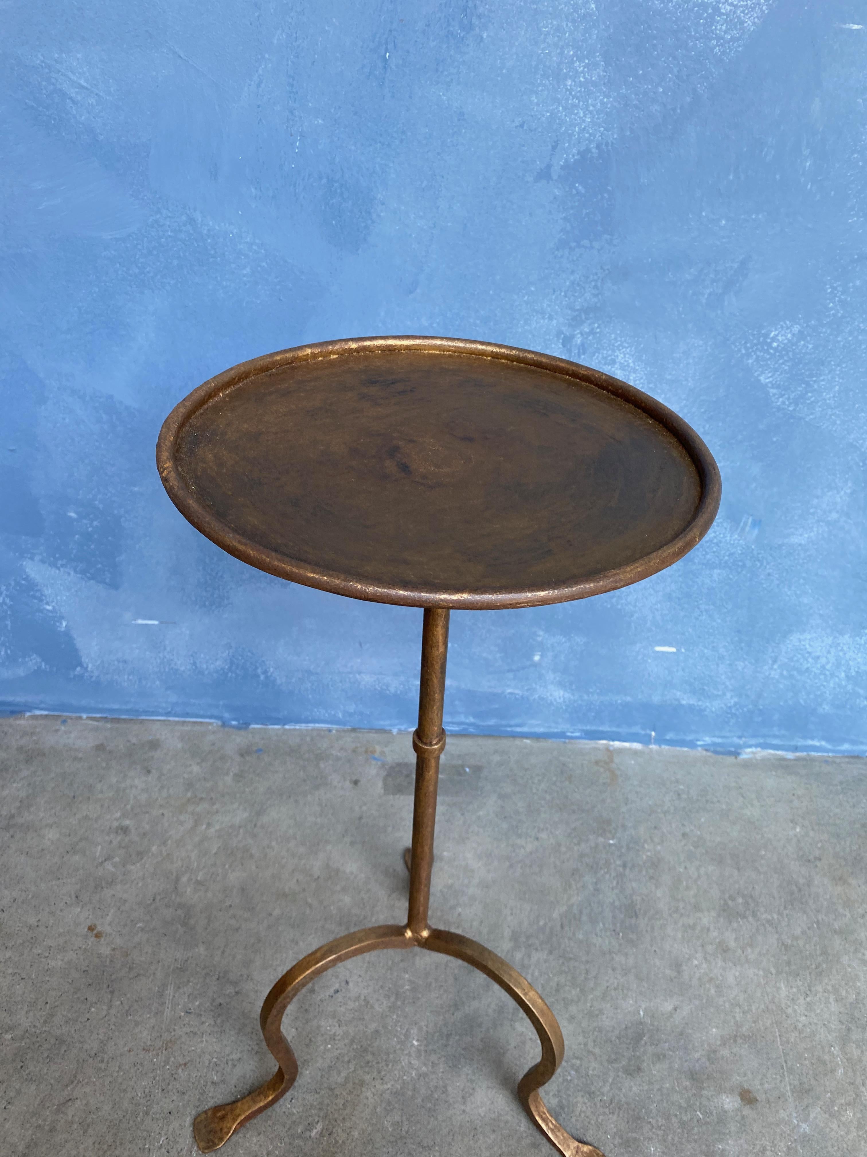 Small Gilt Iron Drinks Table  In Good Condition In Buchanan, NY