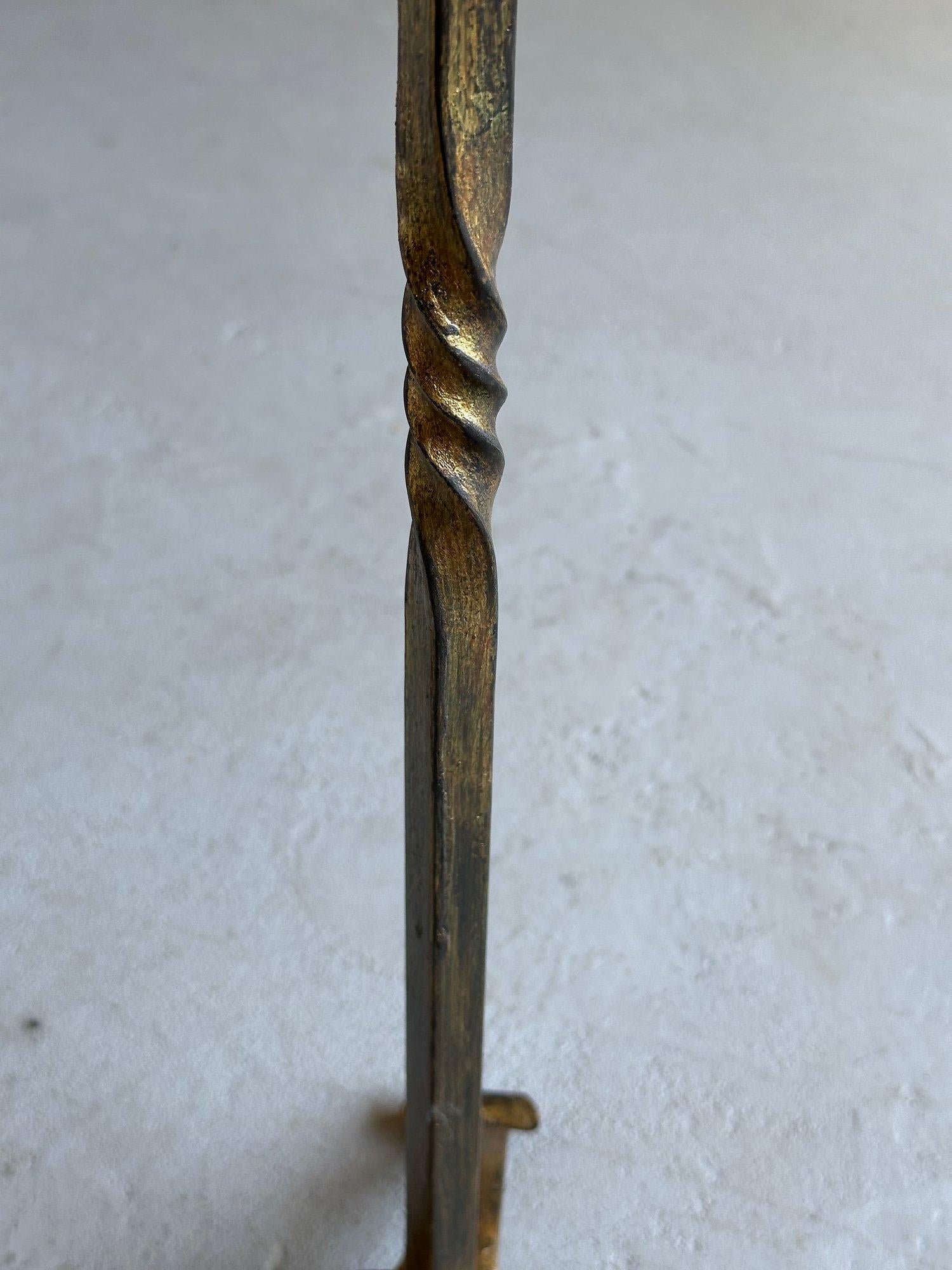 Small Gilt Iron Drinks Table on a Four Footed Base For Sale 6