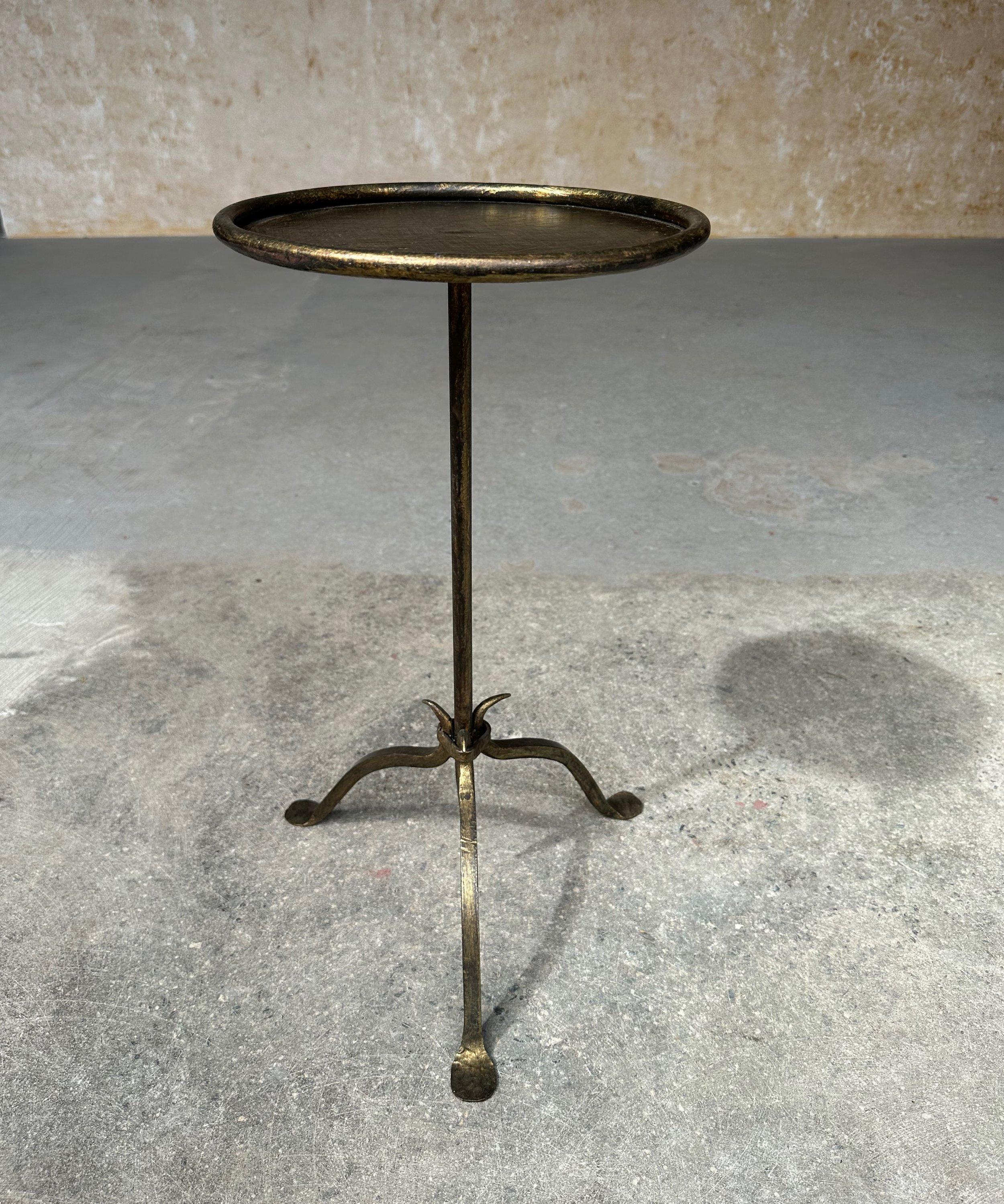Small Gilt Iron Drinks Table With Tripod Base For Sale 3