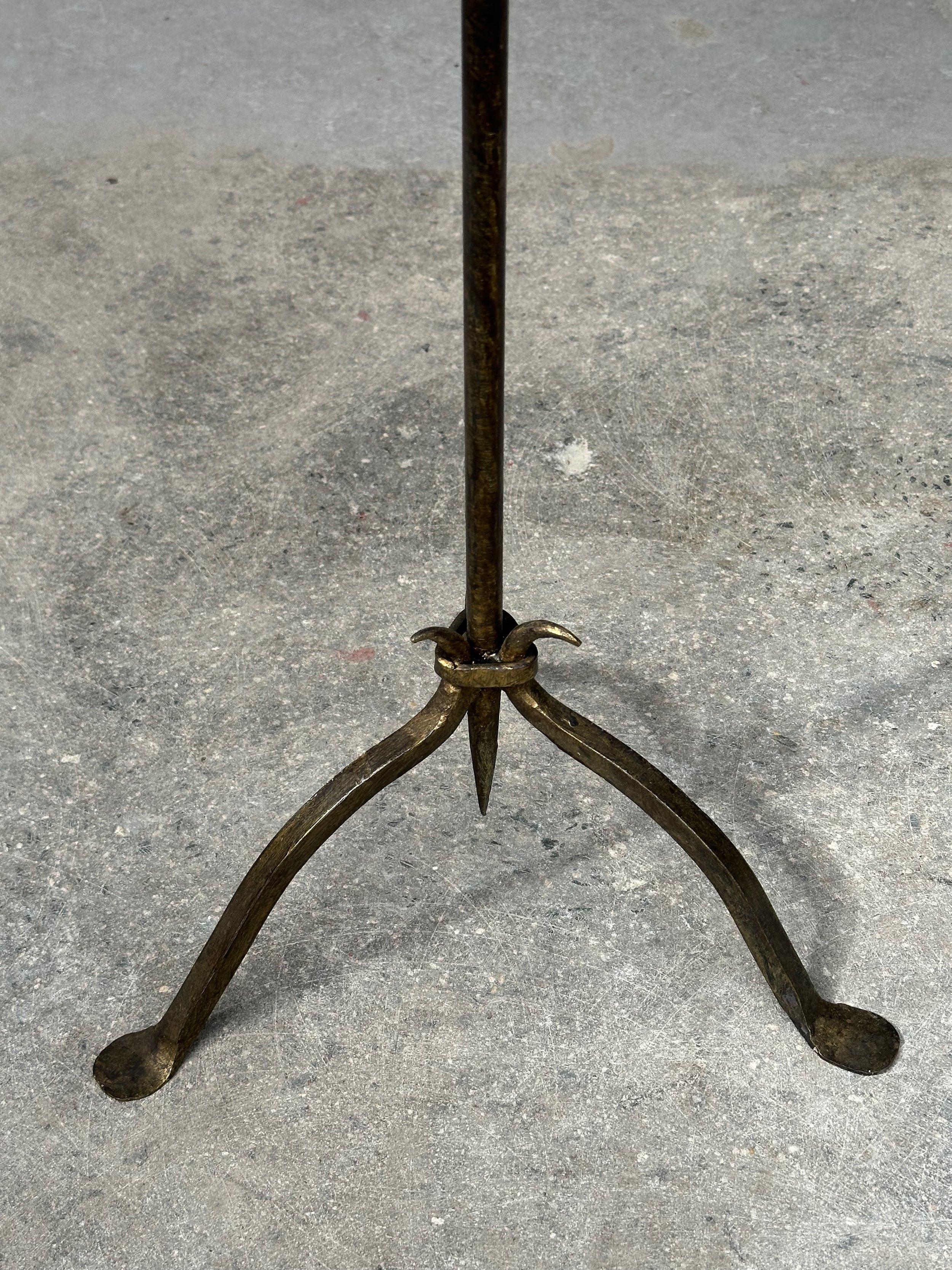 Small Gilt Iron Drinks Table With Tripod Base For Sale 4