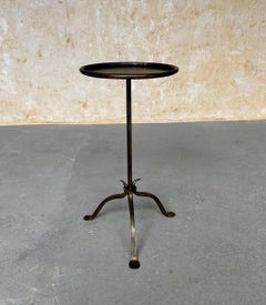 Small Gilt Iron Drinks Table With Tripod Base