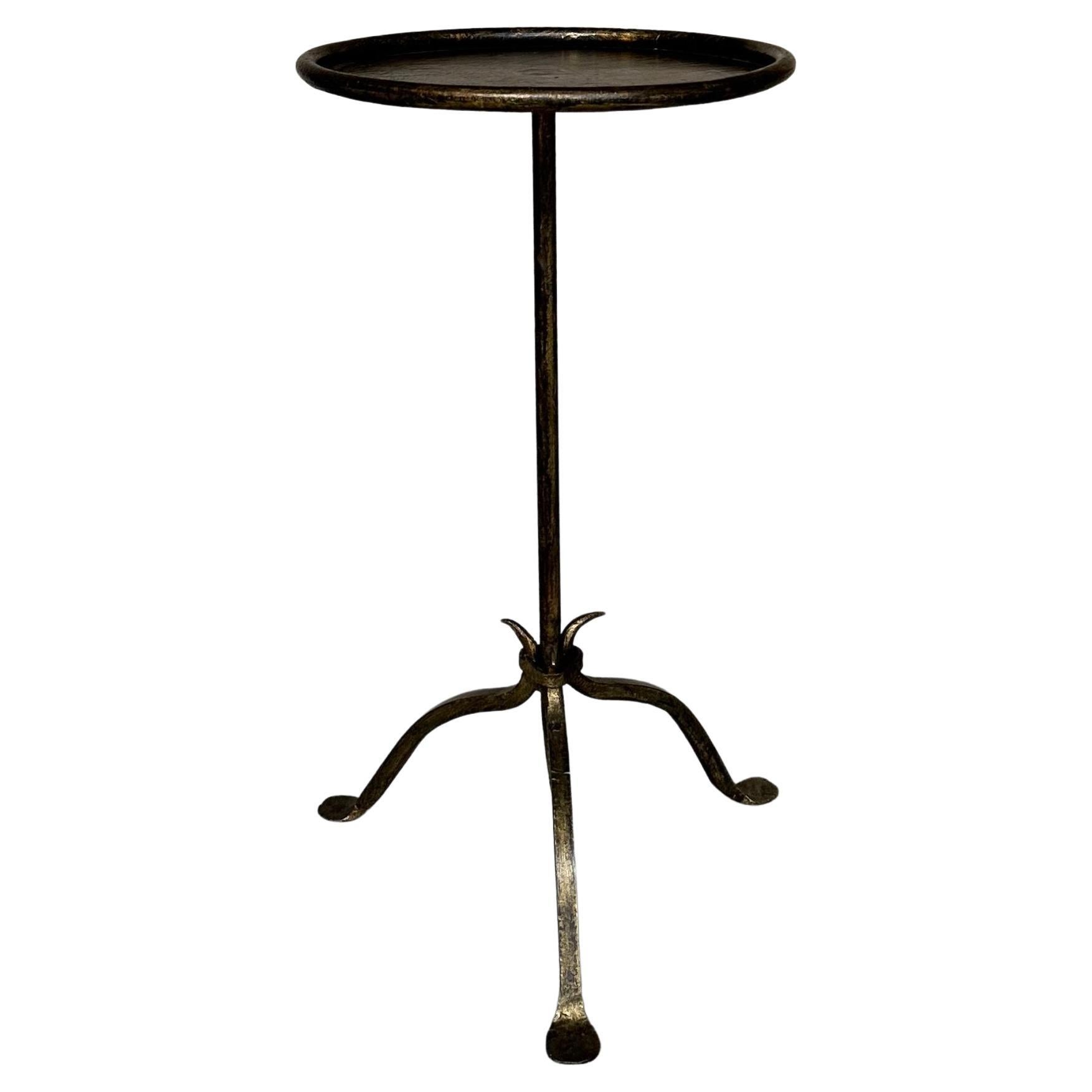 Small Gilt Iron Drinks Table With Tripod Base