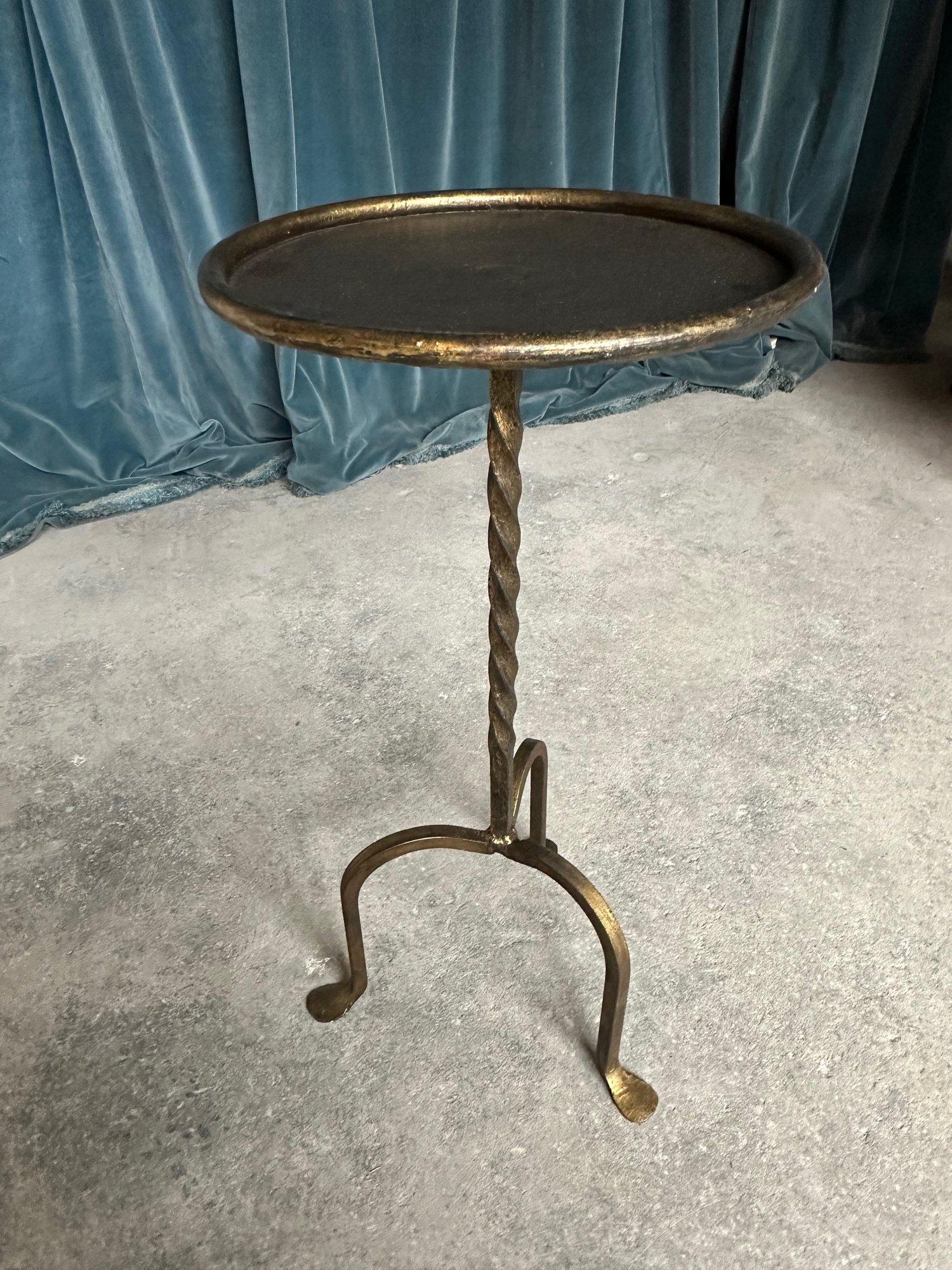 Small Gilt Iron Drinks Table with Twisted Stem For Sale 3