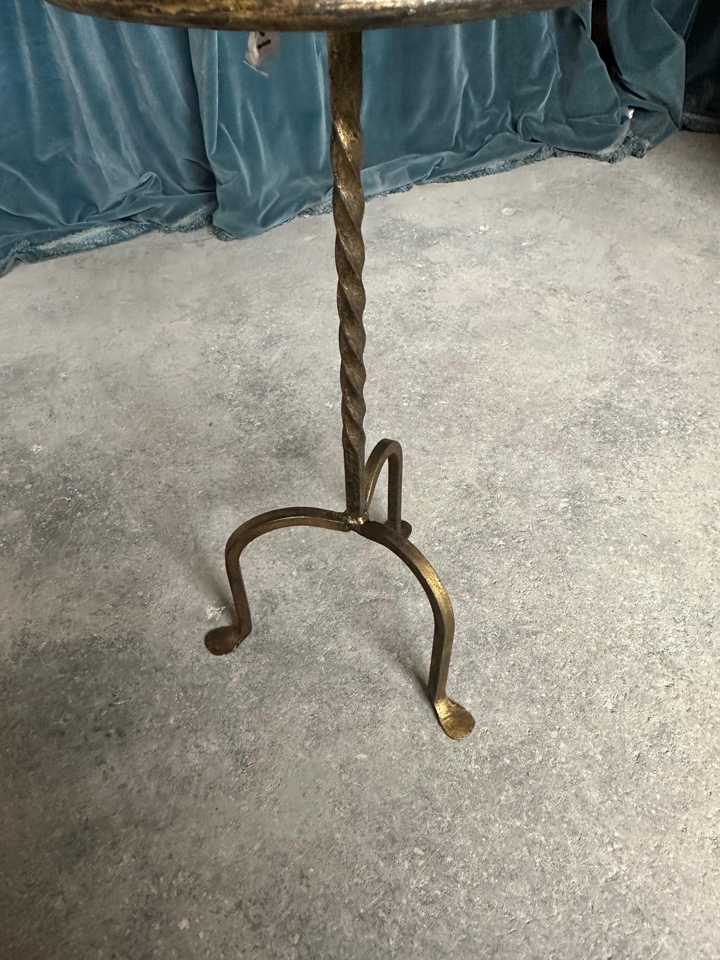 Small Gilt Iron Drinks Table with Twisted Stem For Sale 5