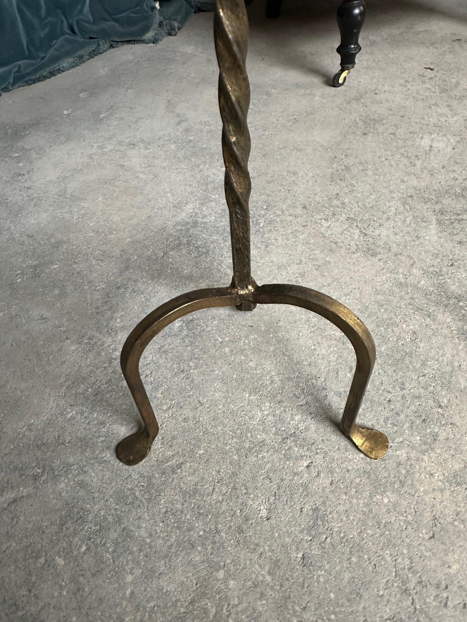 Small Gilt Iron Drinks Table with Twisted Stem For Sale 5