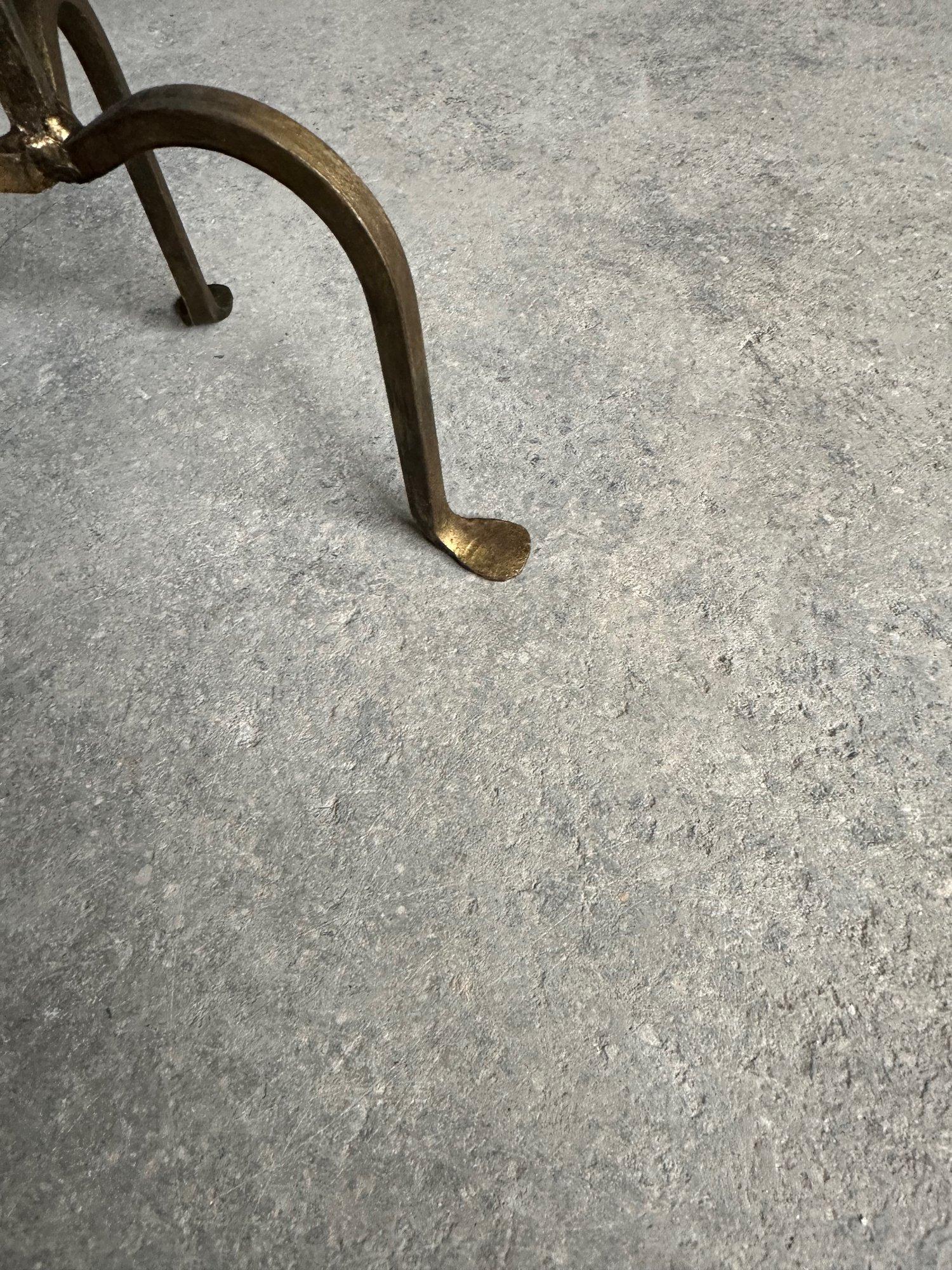 Small Gilt Iron Drinks Table with Twisted Stem For Sale 6