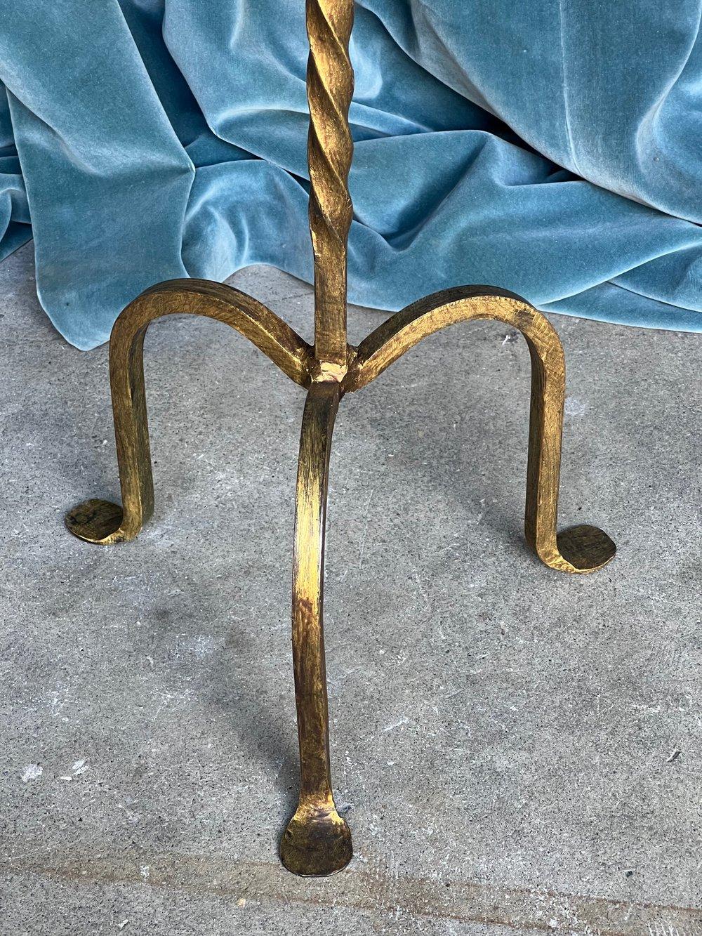 Small Gilt Iron Drinks Table with Twisted Stem 2