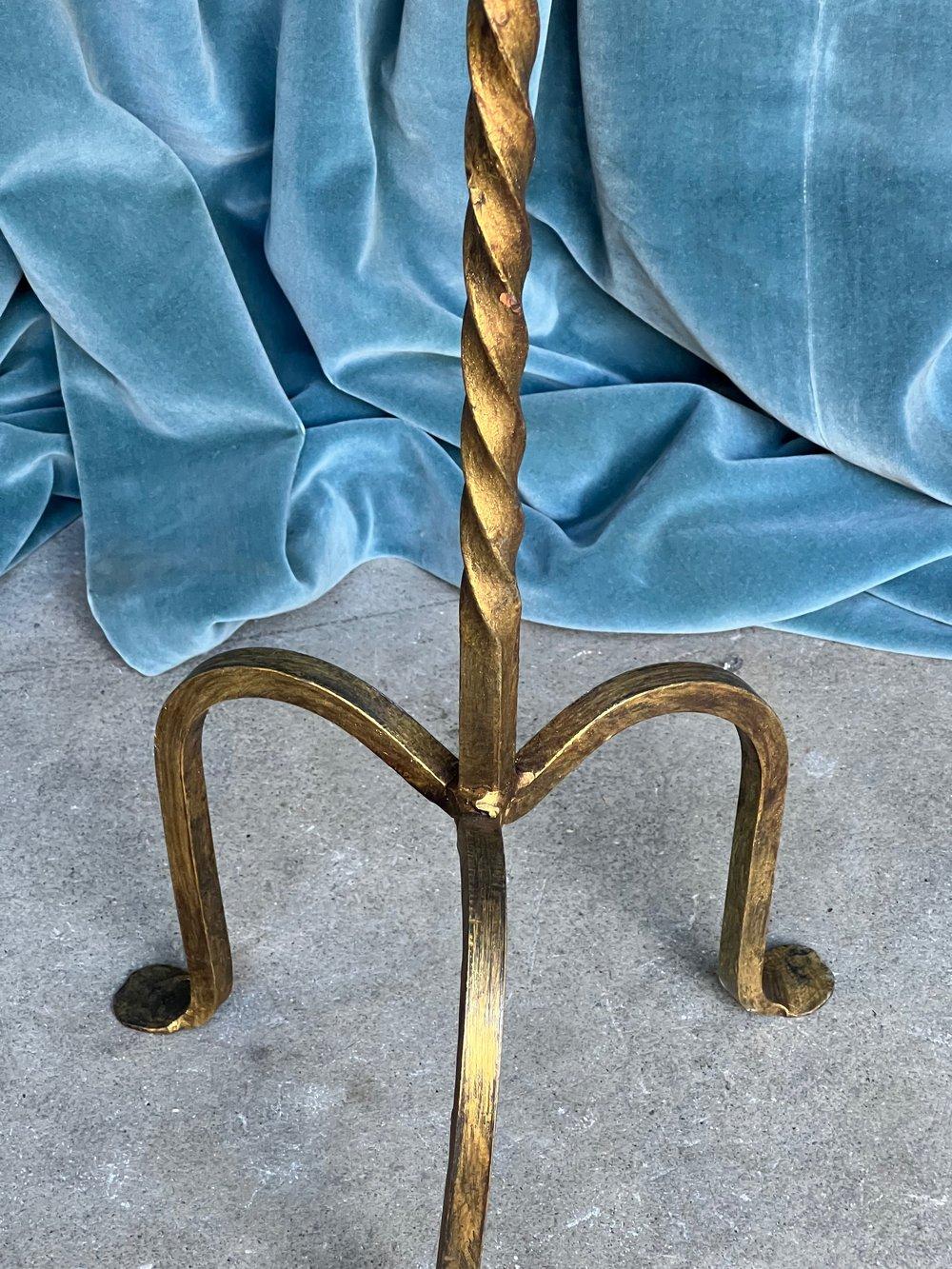Small Gilt Iron Drinks Table with Twisted Stem 3
