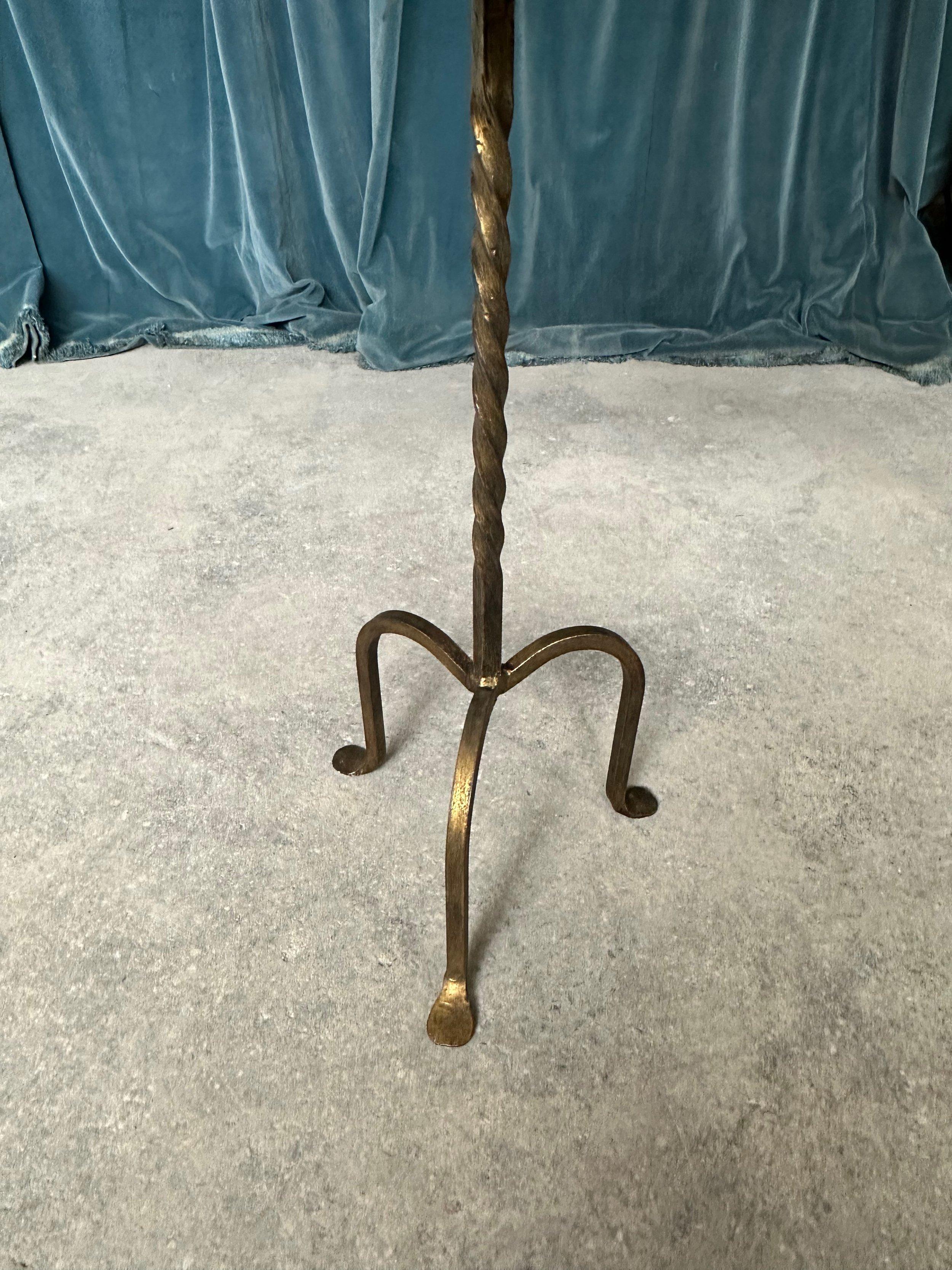 Small Gilt Iron Drinks Table with Twisted Stem For Sale 1