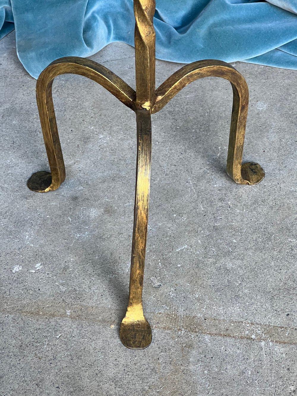Small Gilt Iron Drinks Table with Twisted Stem 4
