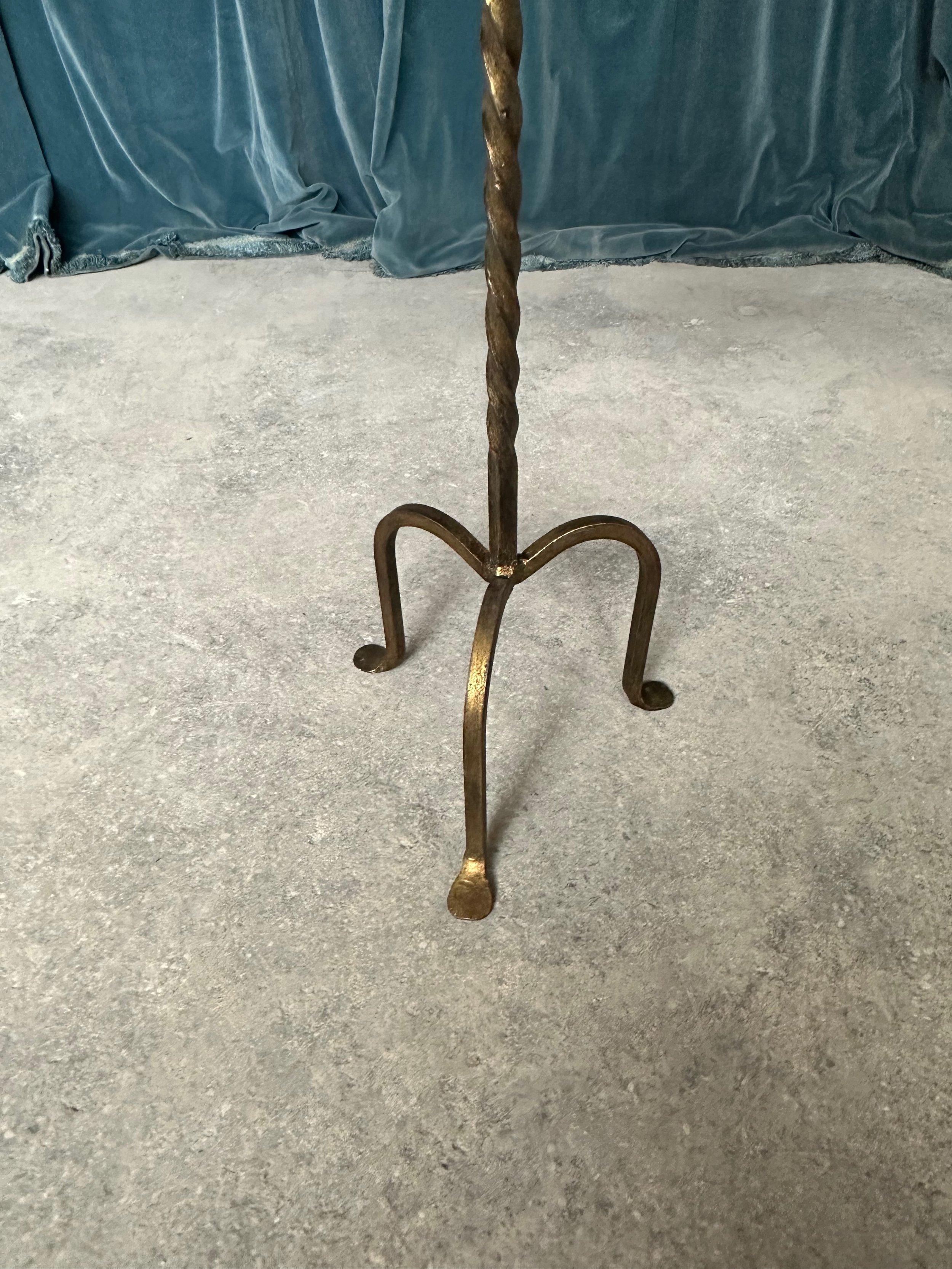 Small Gilt Iron Drinks Table with Twisted Stem For Sale 2