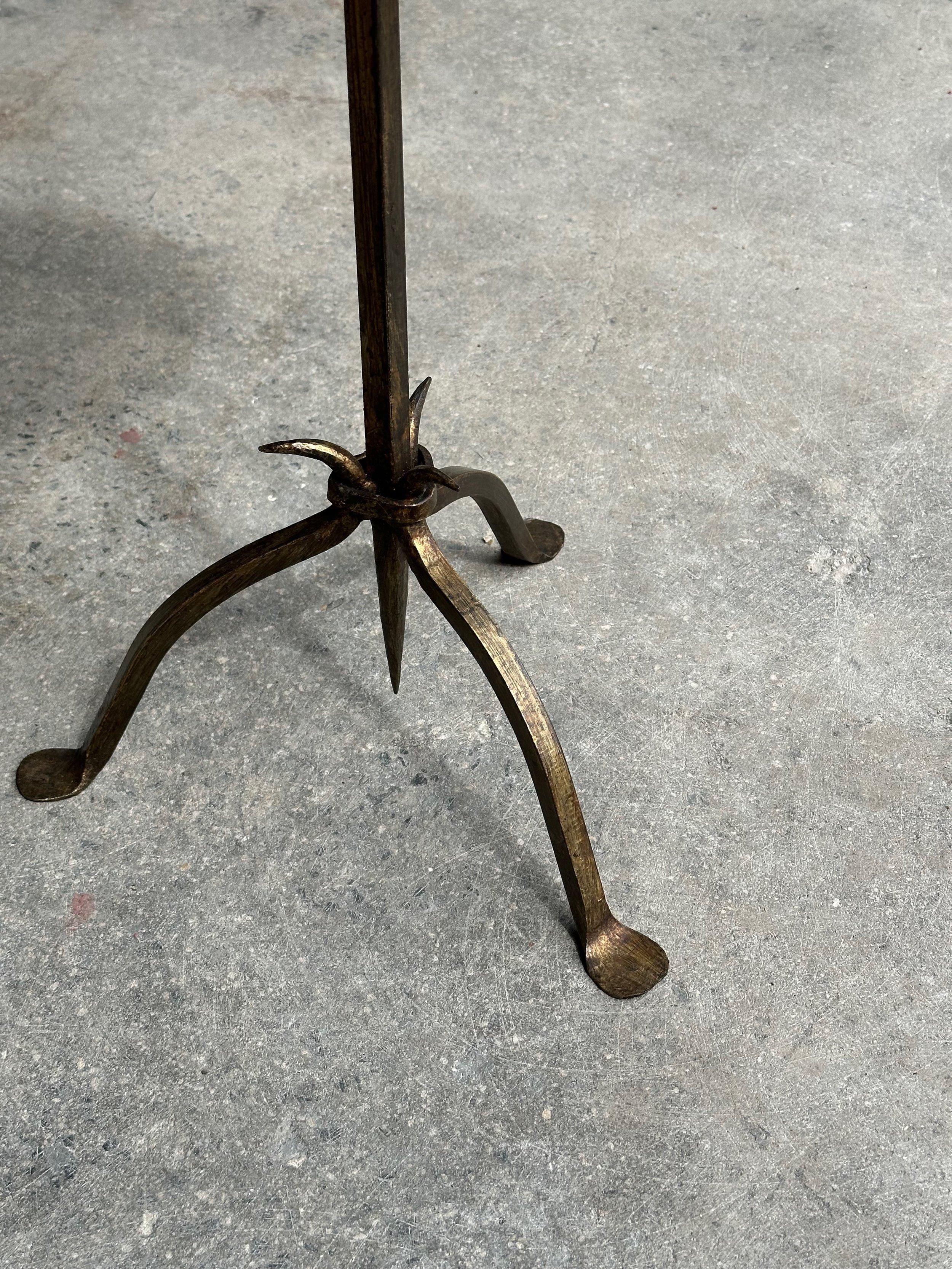 Small Gilt Iron & Metal Drinks Table In Good Condition For Sale In Buchanan, NY
