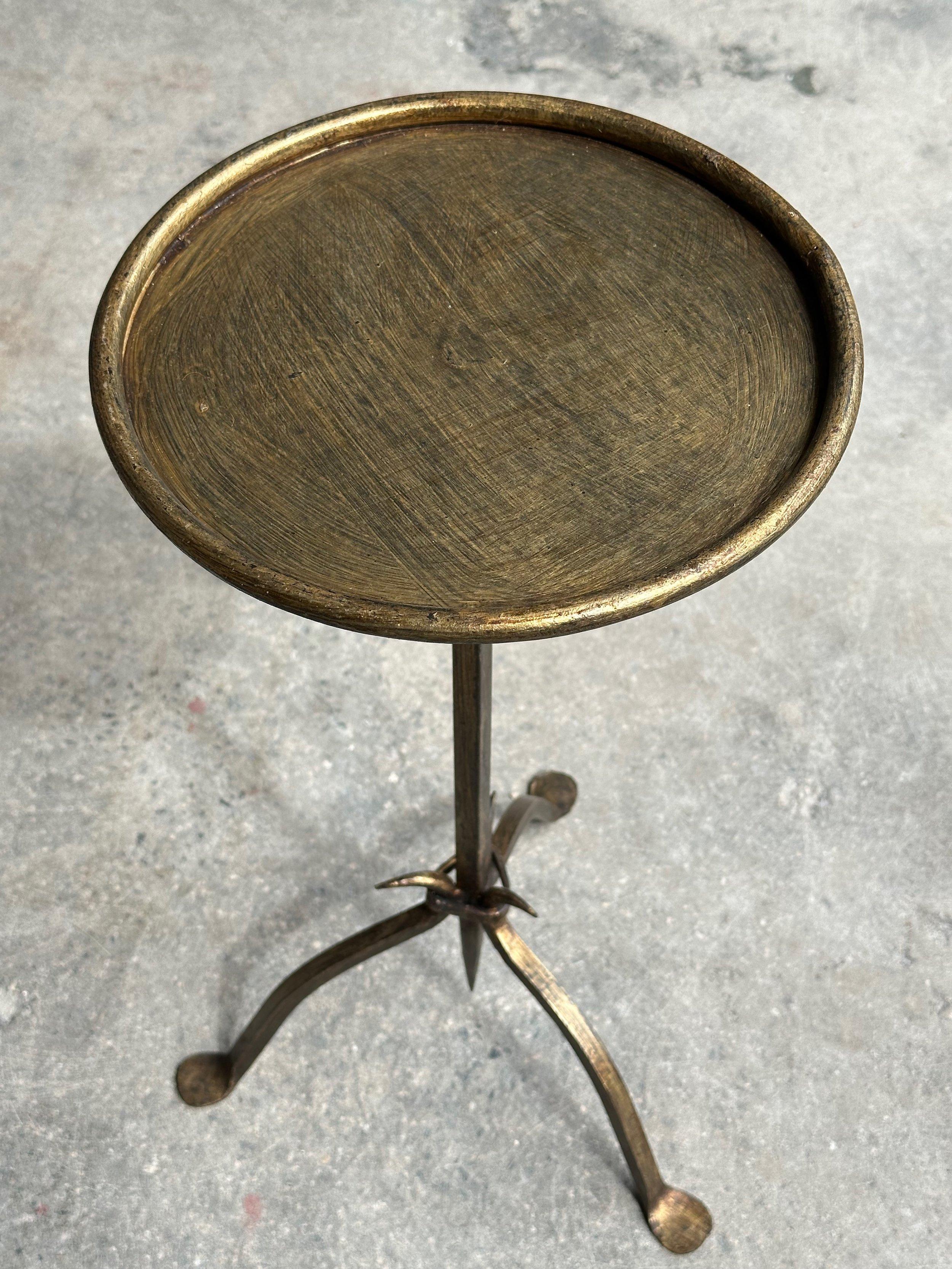Contemporary Small Gilt Iron & Metal Drinks Table For Sale