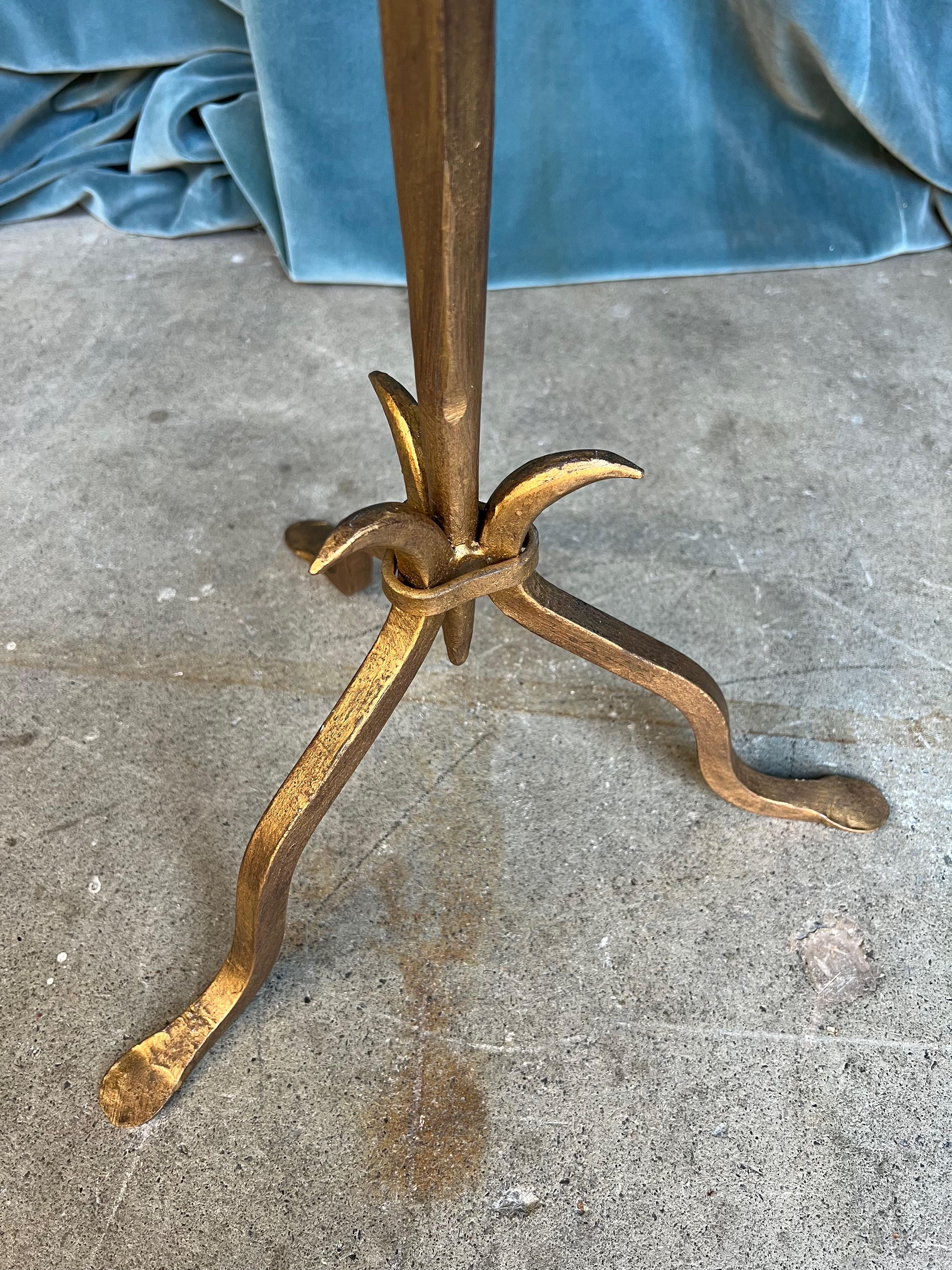 Small Gilt Metal Drinks Table on a Tripod Base For Sale 1