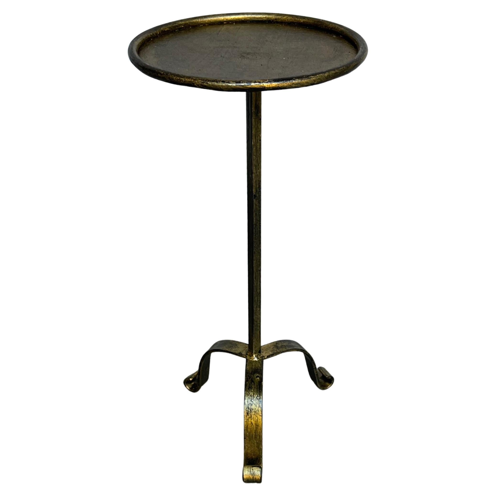 Small Gilt Metal Drinks Table on a Tripod Base