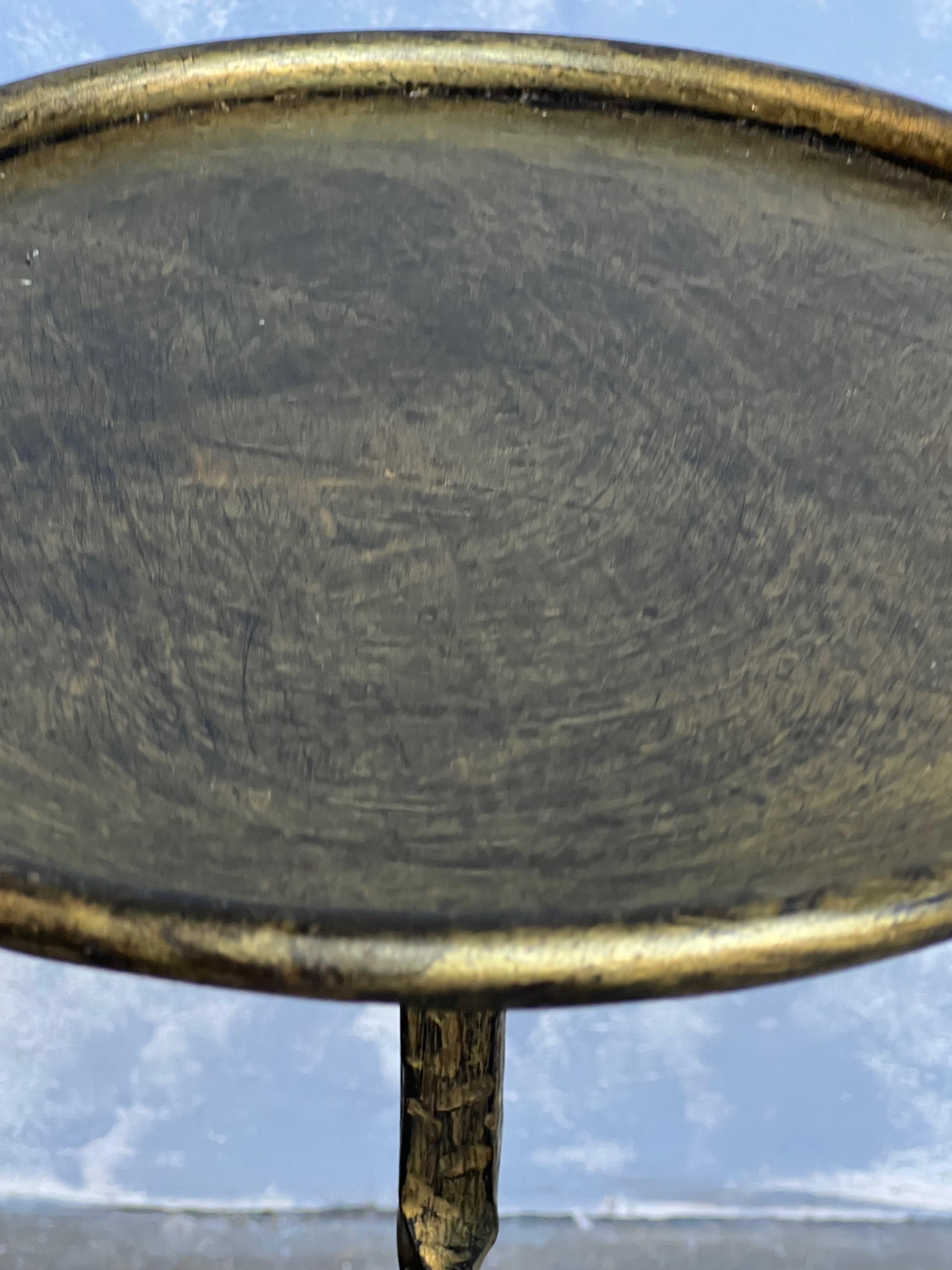 Spanish Gilt Iron Drinks Table with Scrolled Tripod Base 2