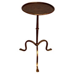 Small Gilt Metal Martini Table on a Tripod Base