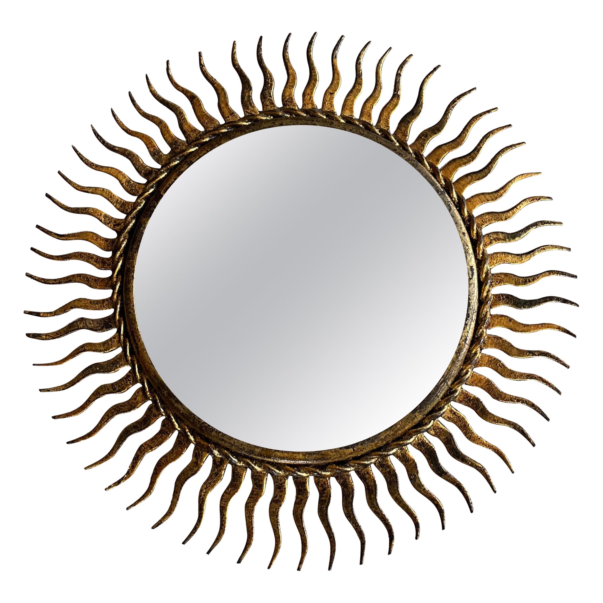 Small gilt metal sunburst mirror