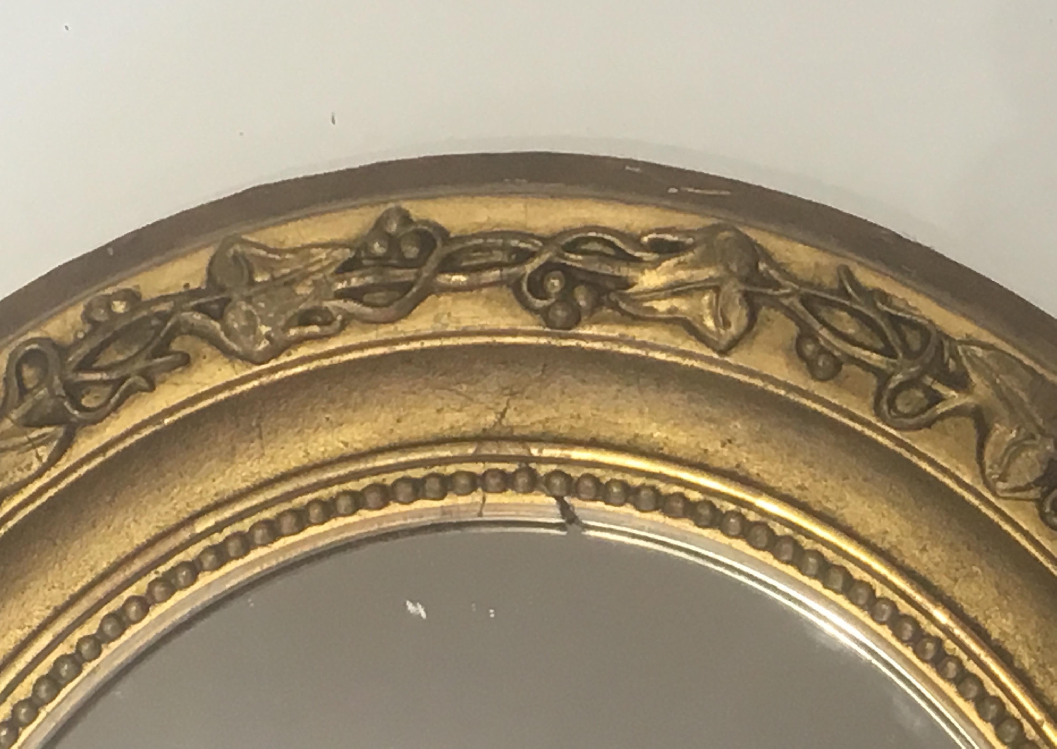 Small Gilt Stuck Oval Mirror, French, circa 1900 In Good Condition In Marcq-en-Barœul, Hauts-de-France