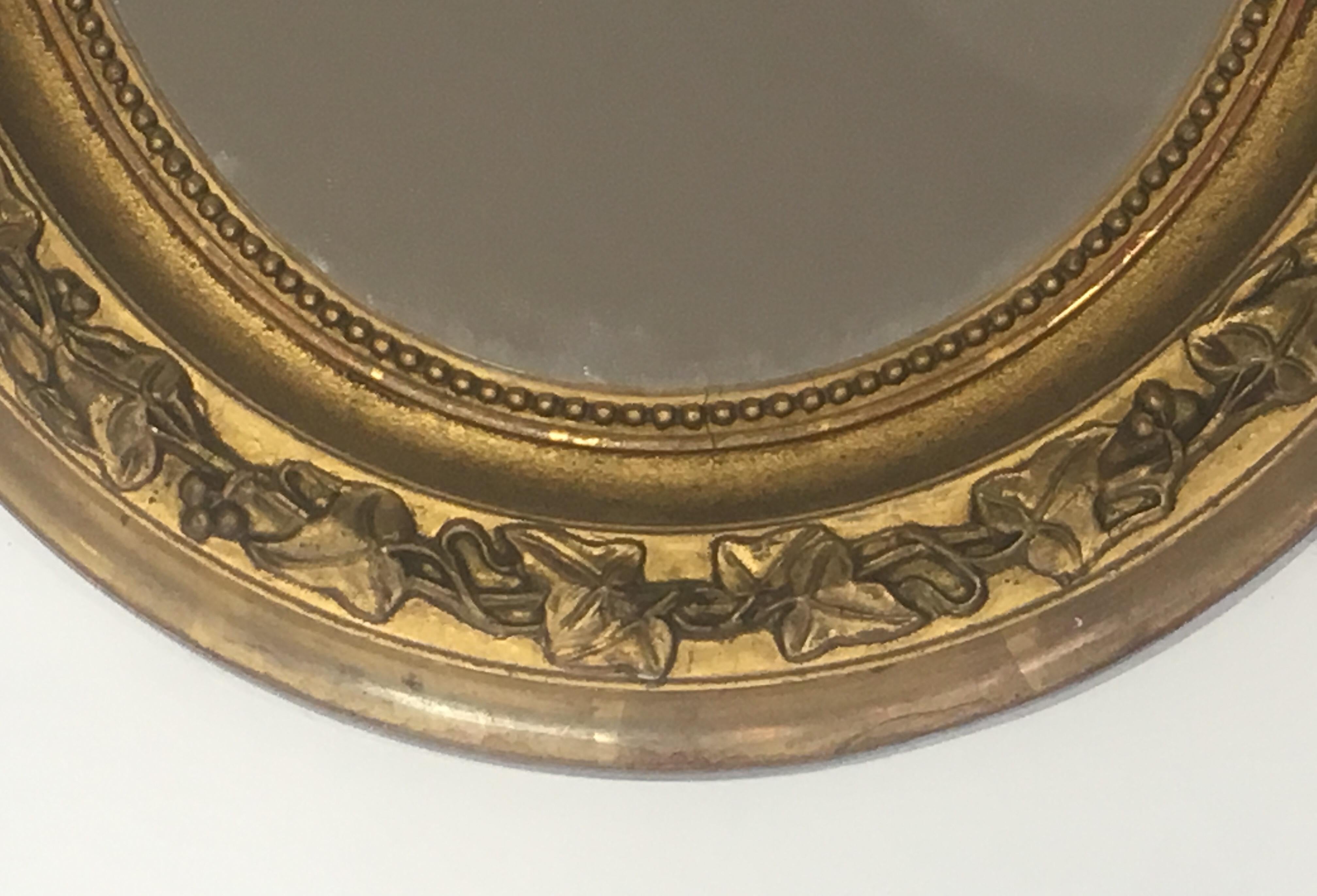 Small Gilt Stuck Oval Mirror, French, circa 1900 1