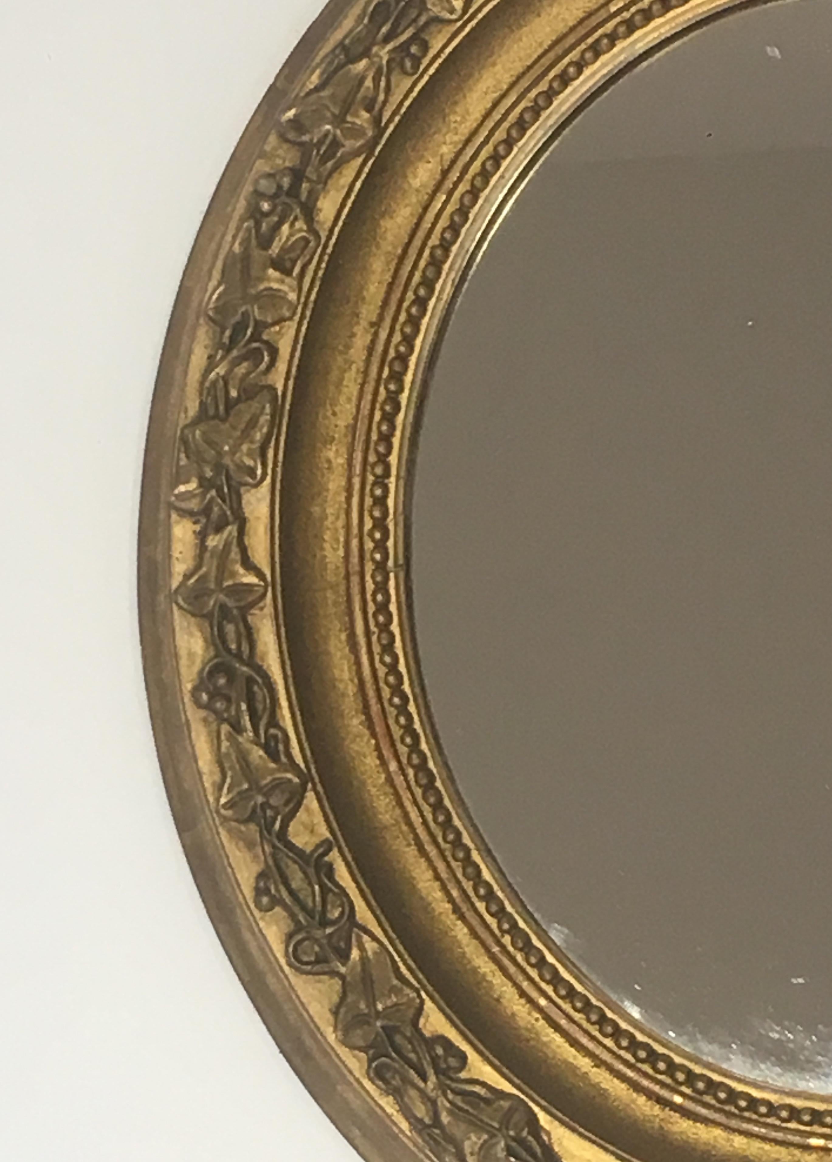 Small Gilt Stuck Oval Mirror, French, circa 1900 2