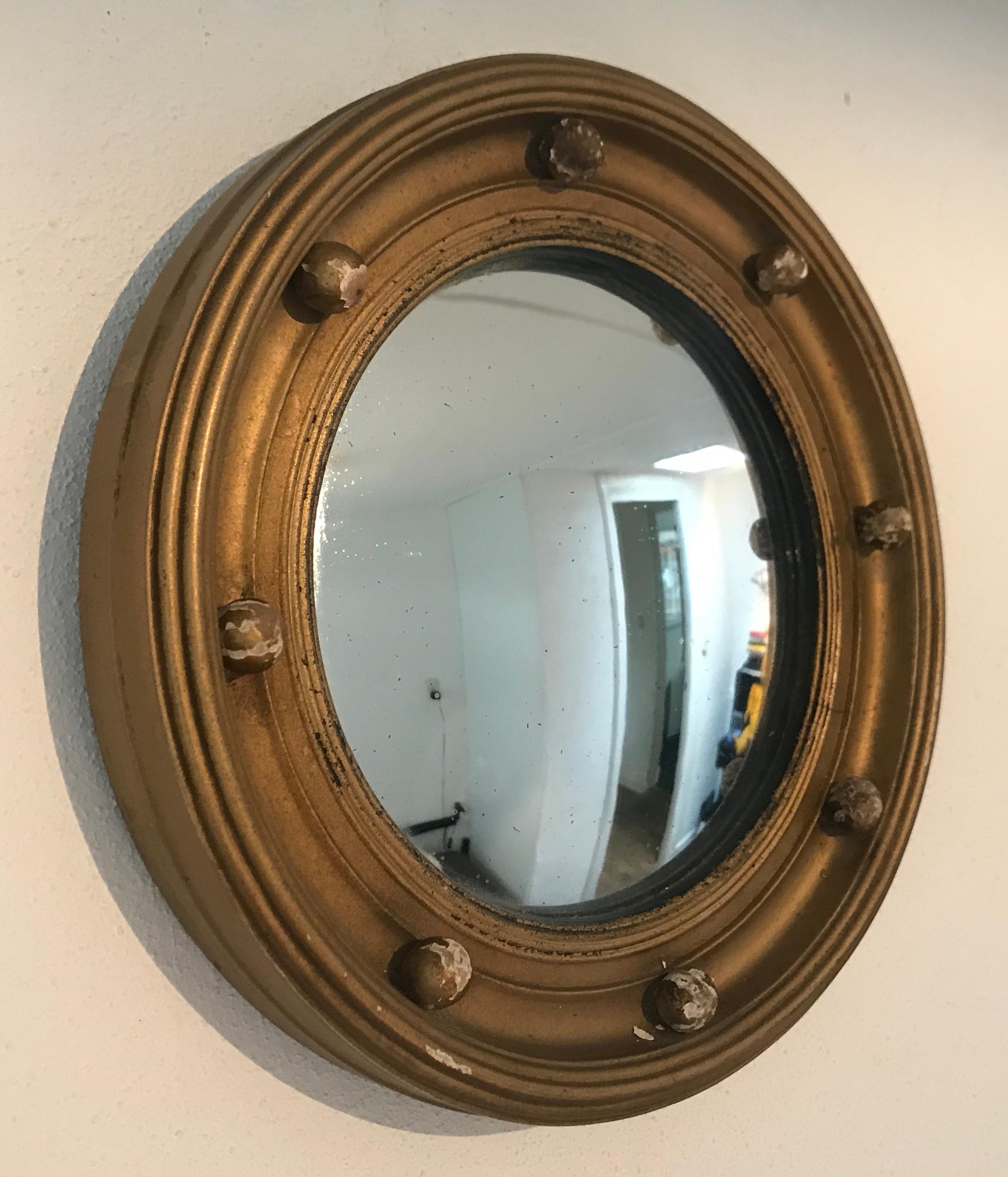 Giltwood Bulleye or convex or butler mirror.