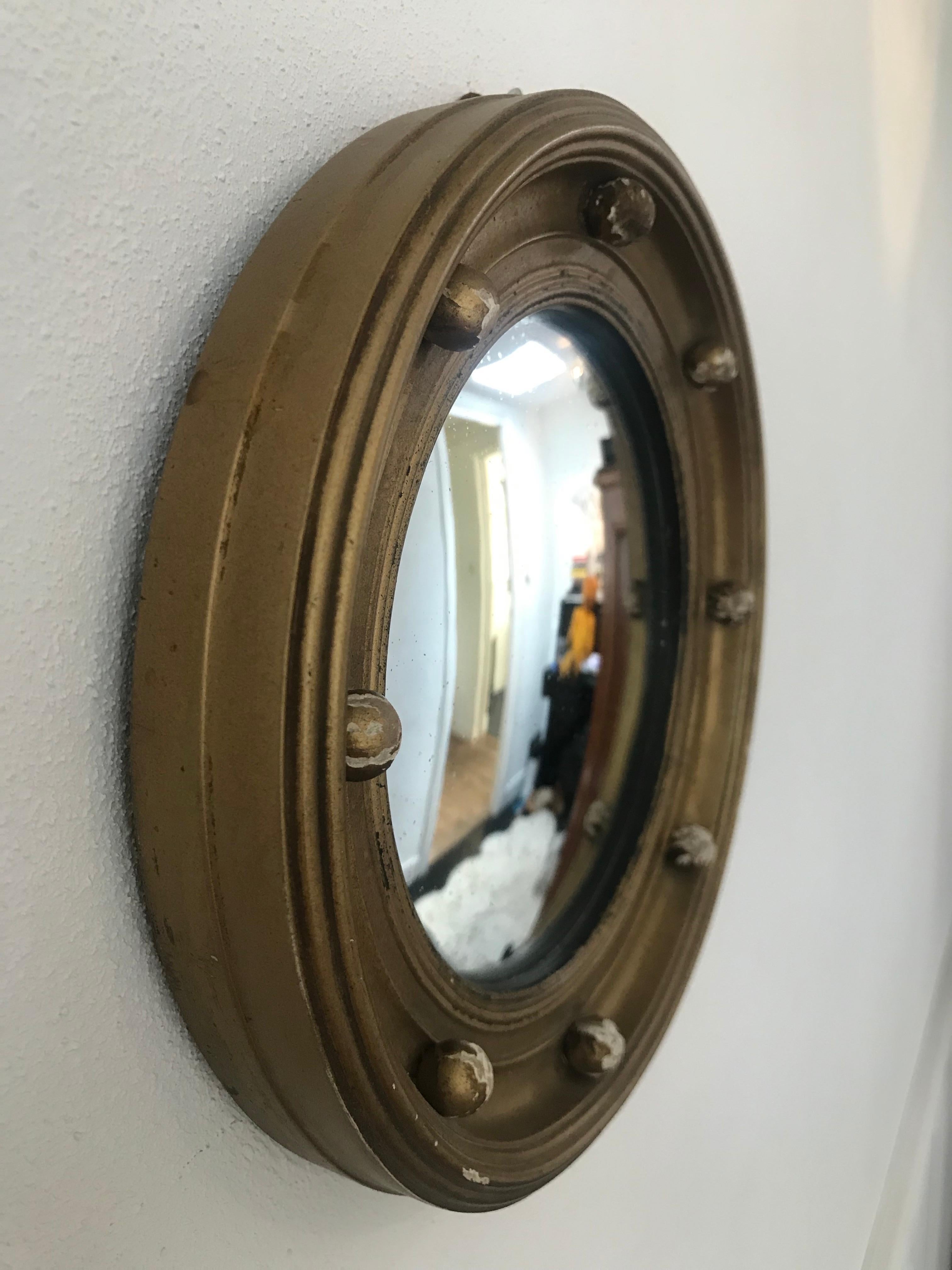 Small Giltwood Convex Mirror, English, circa 1900 In Good Condition In Sint Annaland, NL