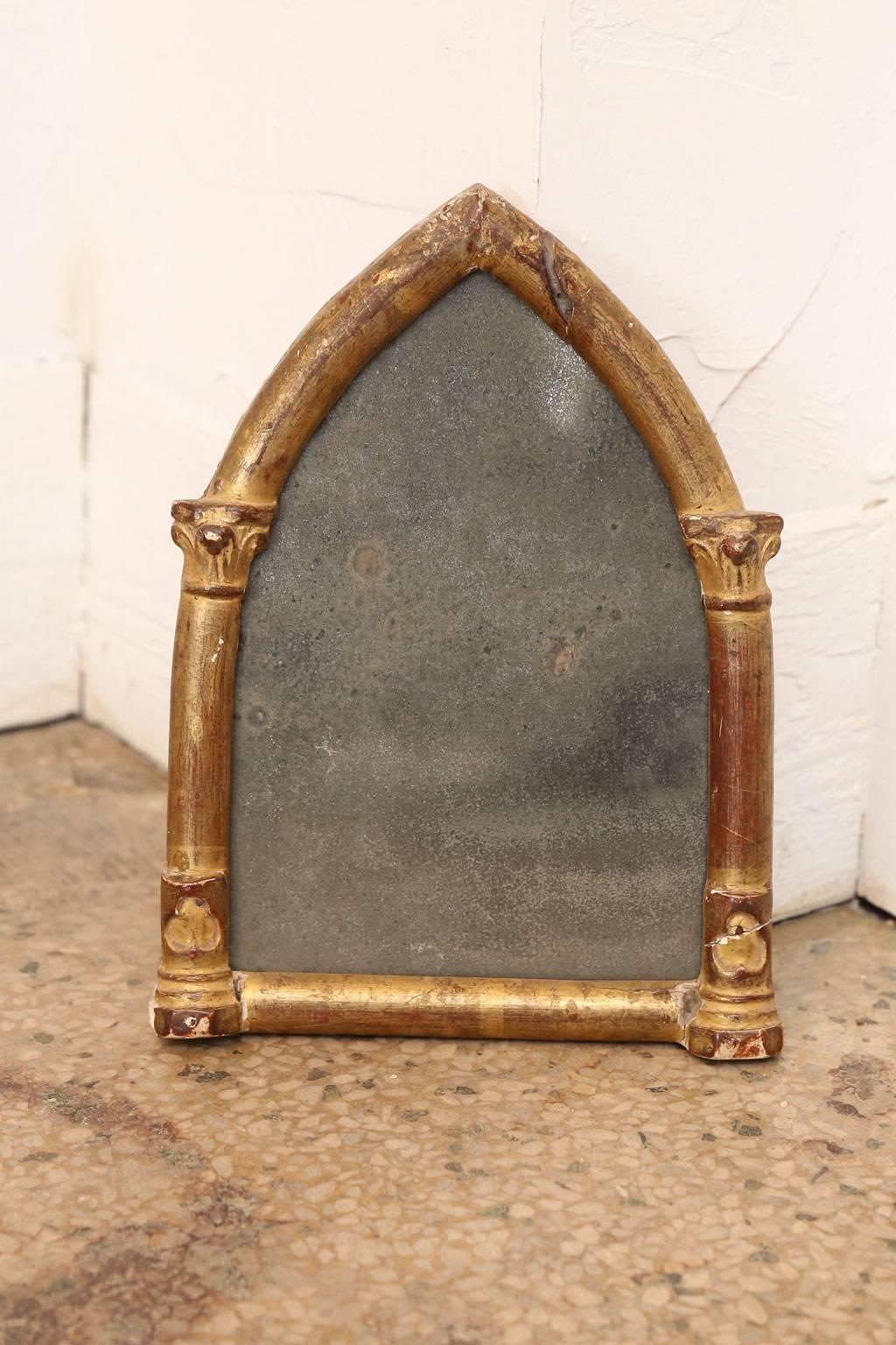 Hand-Carved Small Giltwood Mirror