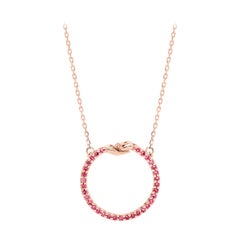 Small Give and Receive Pendant in 18 Carat Rose Gold Set with Rubies