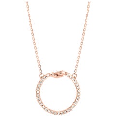 Small Give and Receive Pendant in 18 Carat Rose Gold Set with White Diamonds