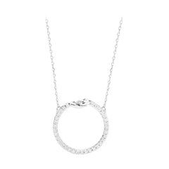 Small Give and Receive Pendant in 18 Carat White Gold Set with White Diamonds