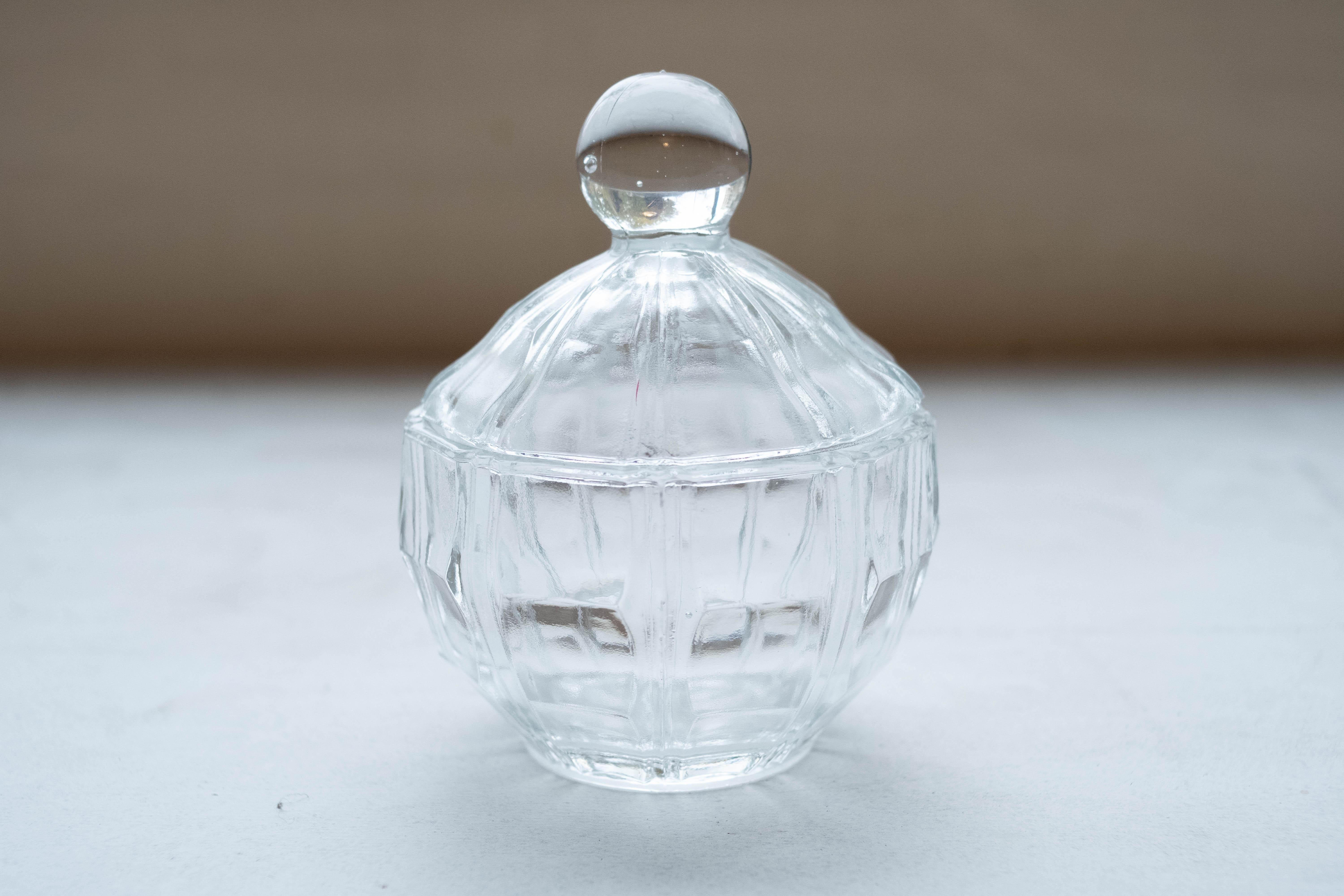 Mid-Century Modern Small Glass Candy Jar For Sale
