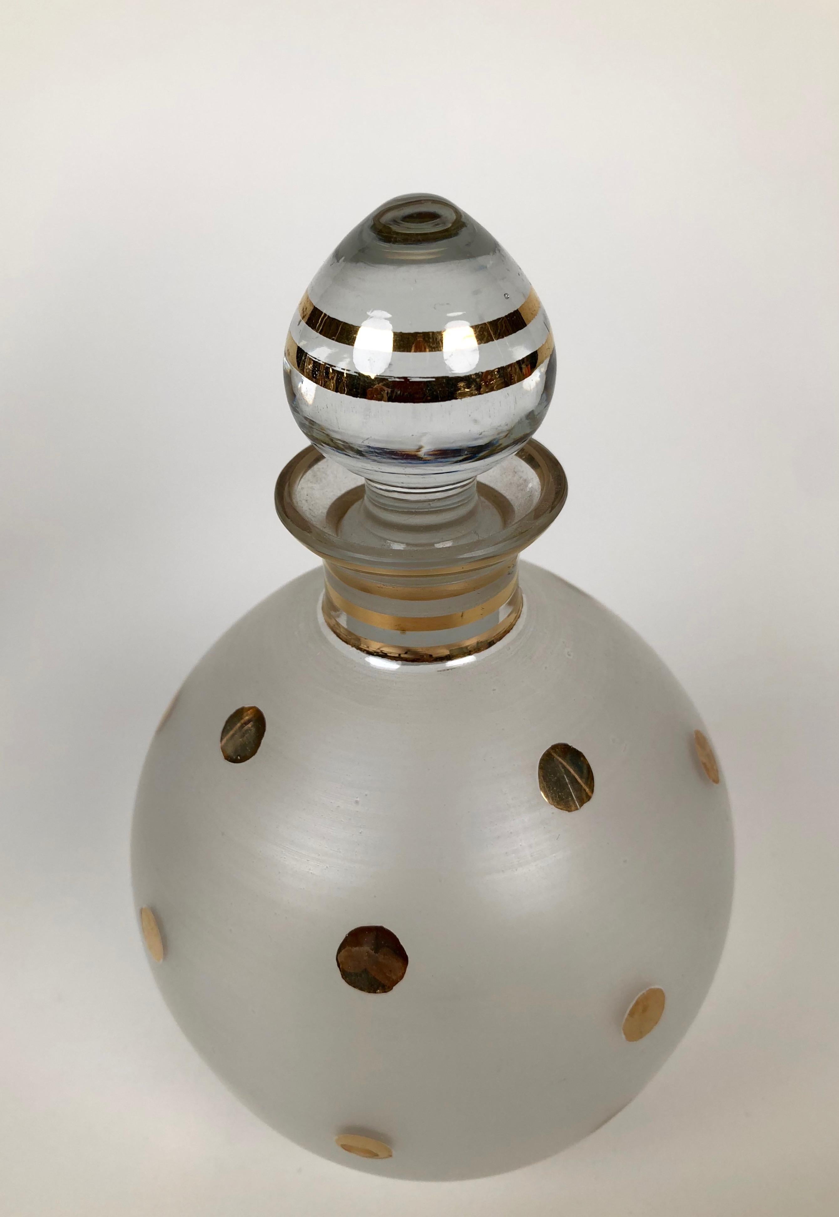 Slovak Small Glass Carafe for Liquere from 1930s, in Cabana Style For Sale