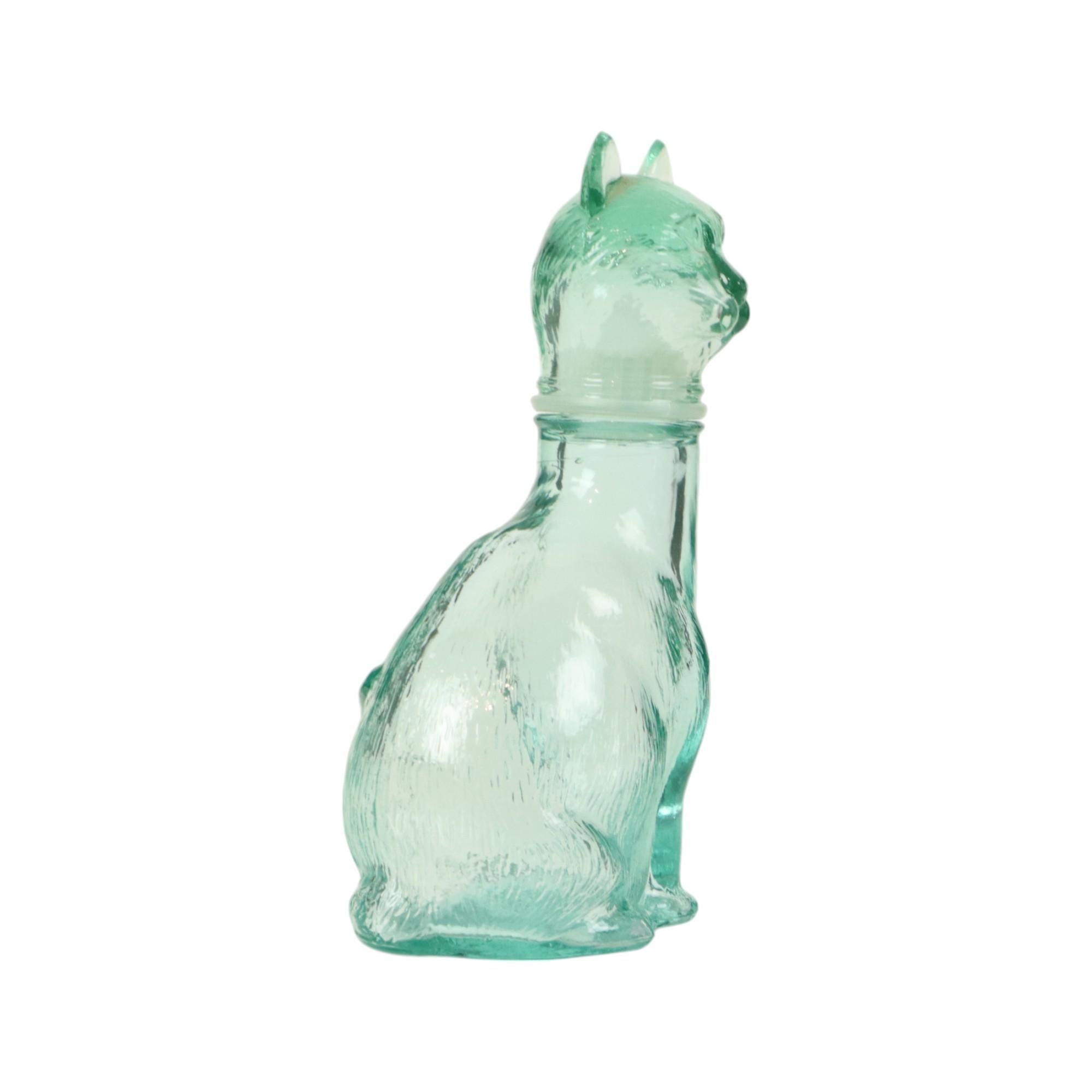 Italian Small Glass Cats Carafe Cat Bottle Vetreria Etrusca Glassware For Sale