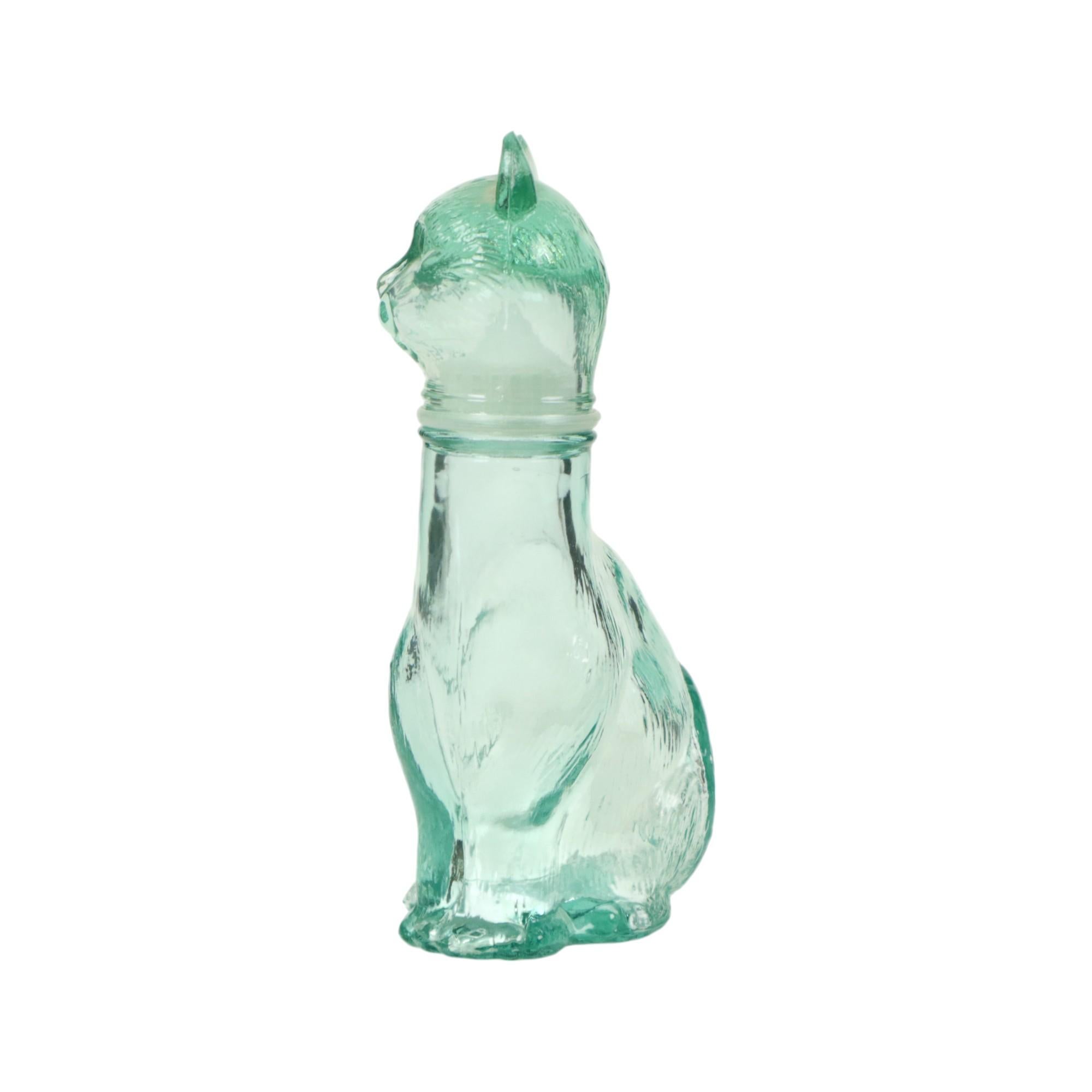 Small Glass Cats Carafe Cat Bottle Vetreria Etrusca Glassware For Sale 1