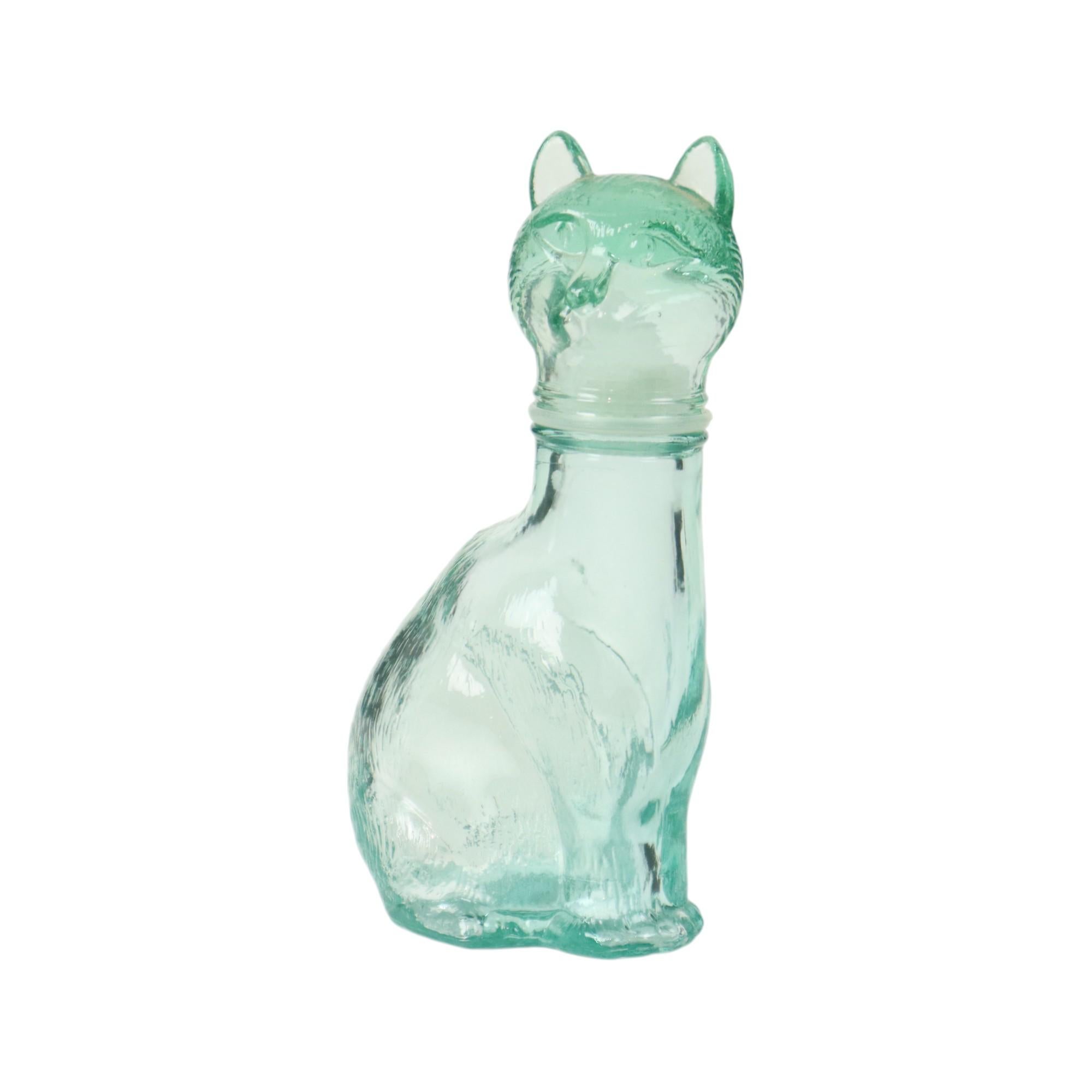 Small Glass Cats Carafe Cat Bottle Vetreria Etrusca Glassware For Sale 3
