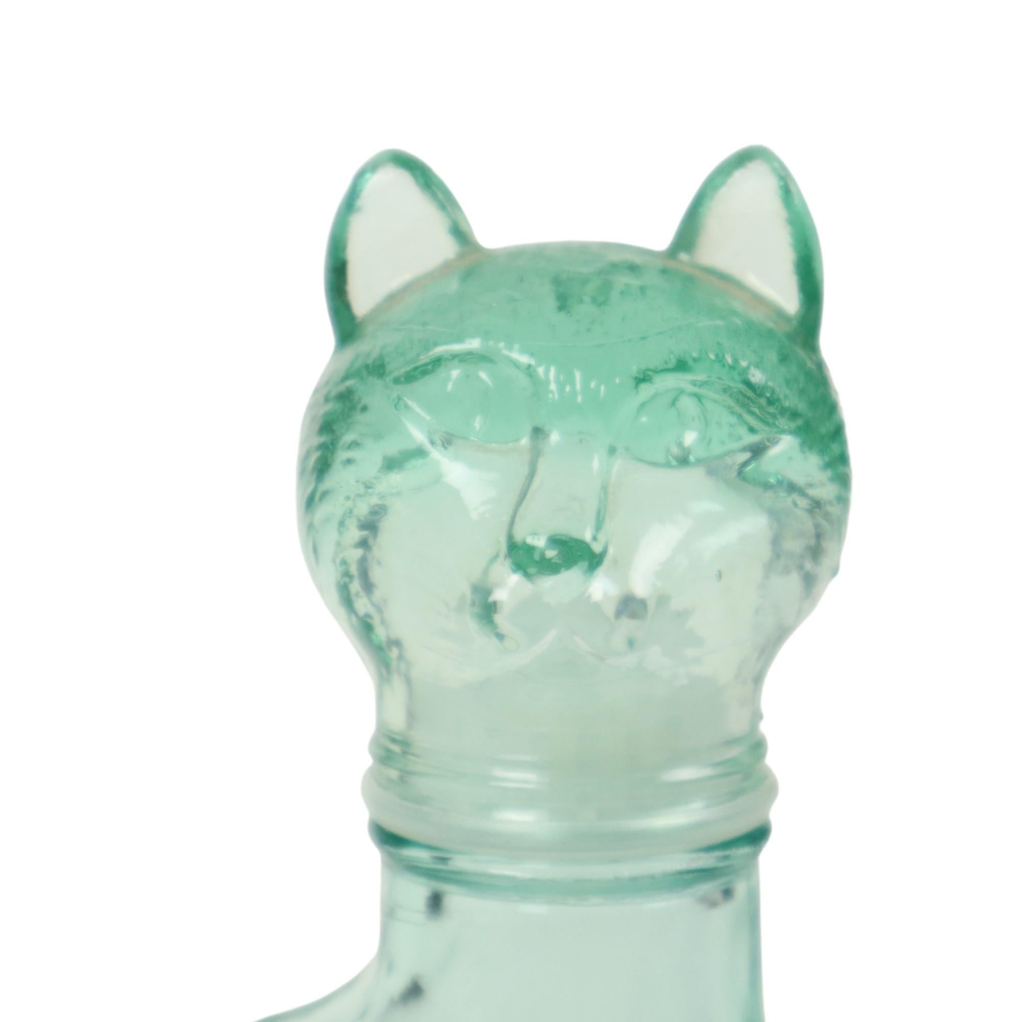 Small Glass Cats Carafe Cat Bottle Vetreria Etrusca Glassware For Sale 4