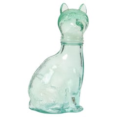 Small Glass Cats Carafe Cat Bottle Vetreria Etrusca Glassware