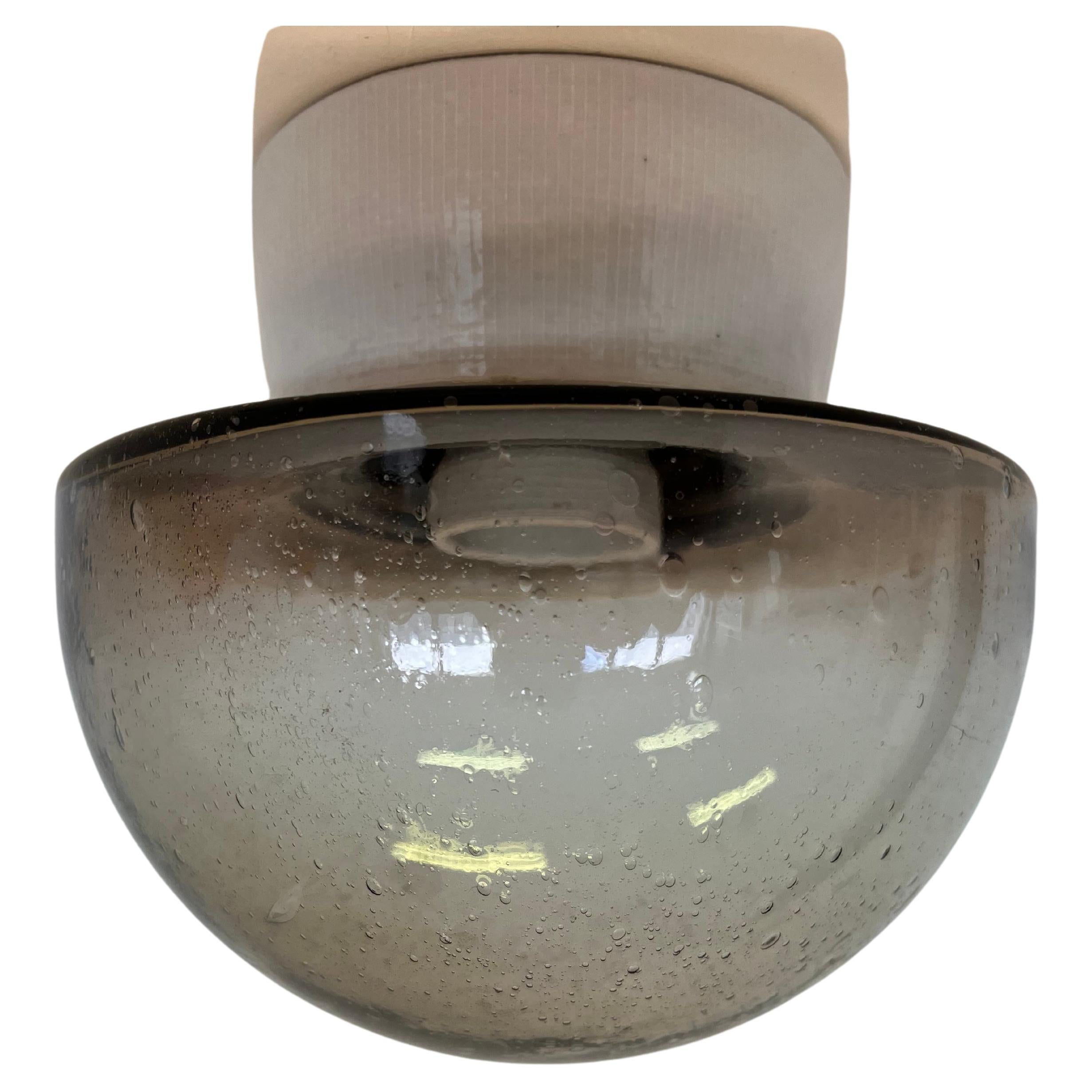 Small glass Design Wall or ceiling Lamp, Flush Mount, 1970s For Sale